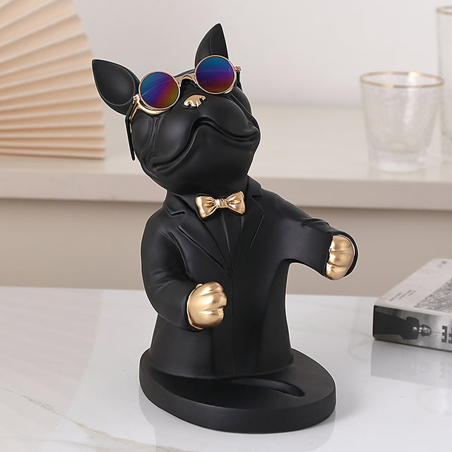 French Bulldog Figurine Wine Rack Sculpture for Cozy Nights-fadou