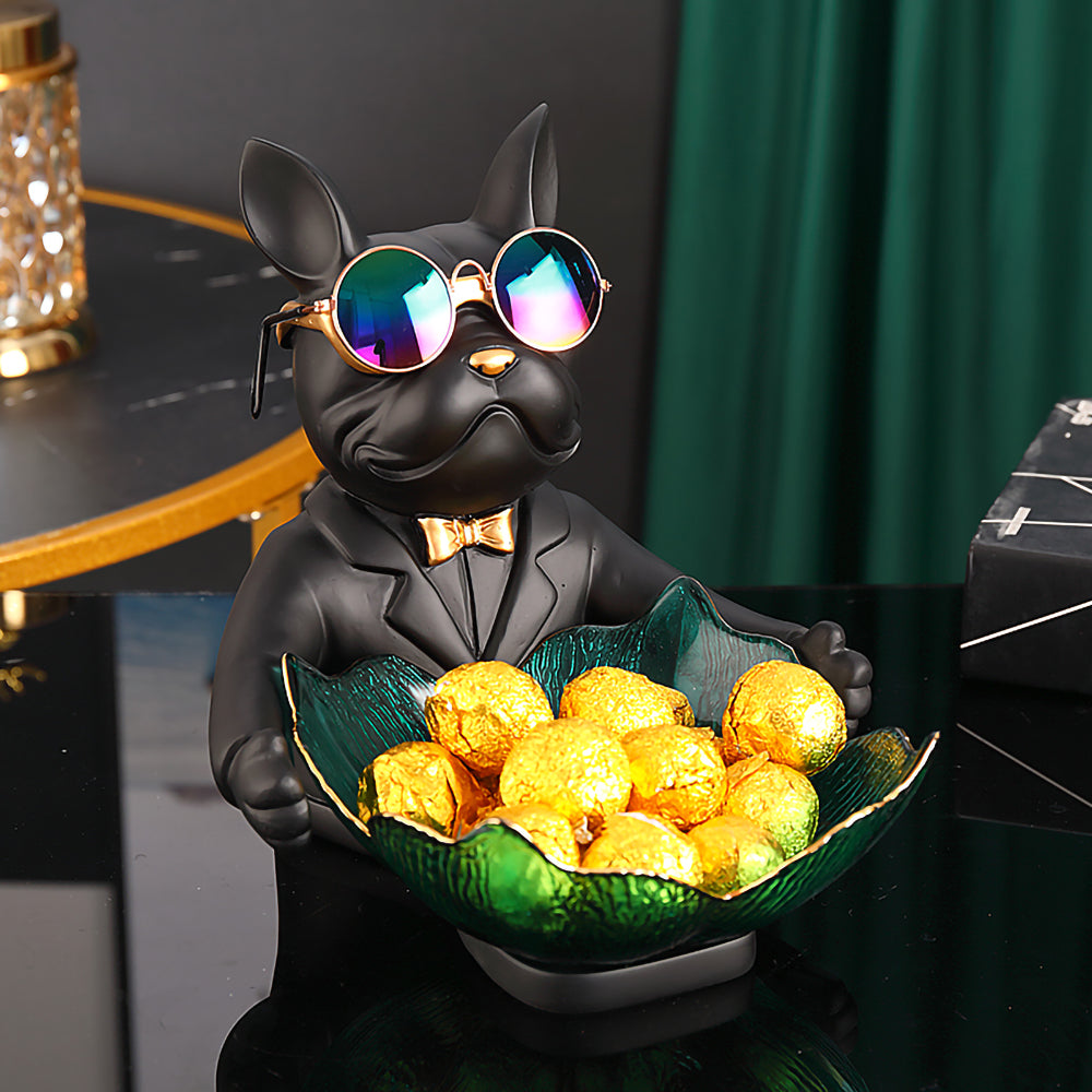 French Bulldog Figurine Fruit Snacks Candy Tray for Training Sessions-fadou