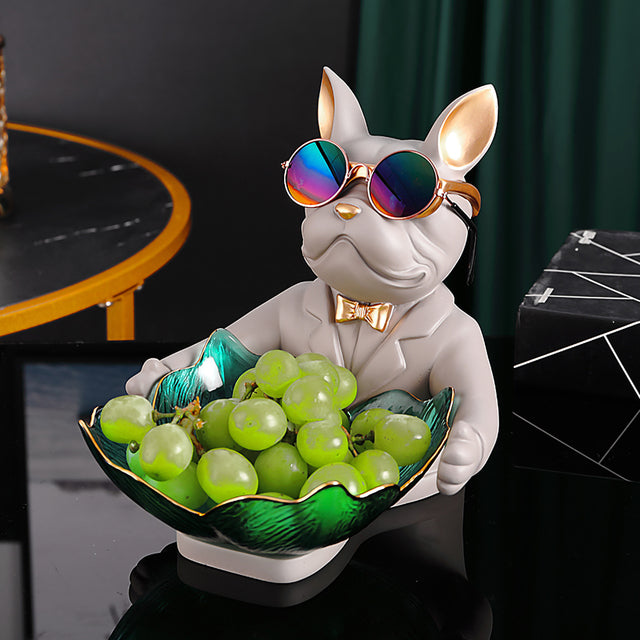 French Bulldog Figurine Fruit Snacks Candy Tray for Training Sessions-fadou