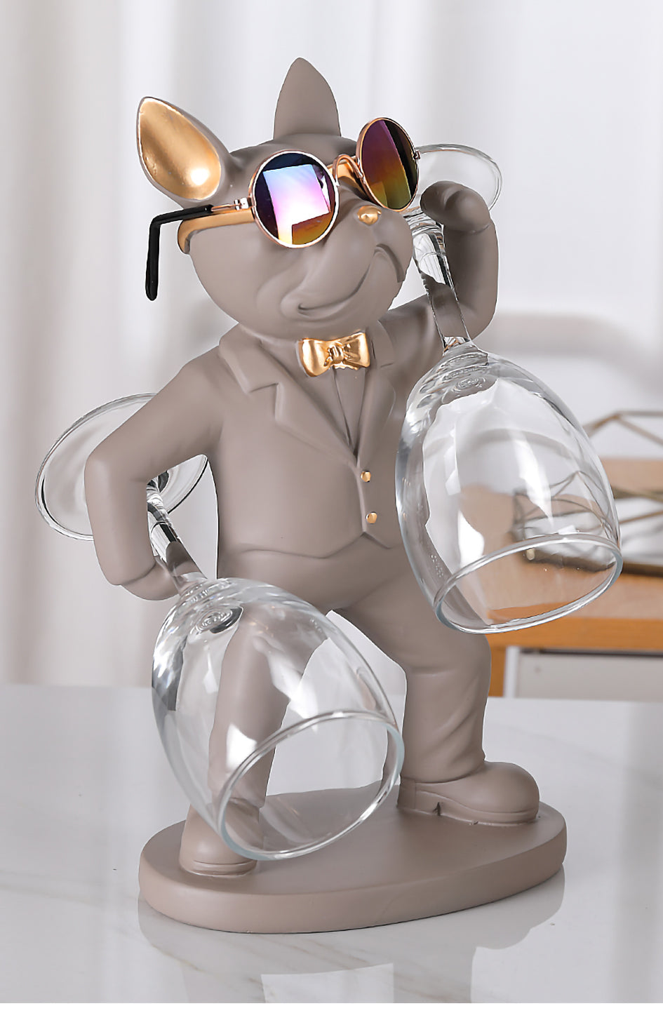 French Bulldog Figurines Cup Holder for Brachycephalic Dogs-fadou