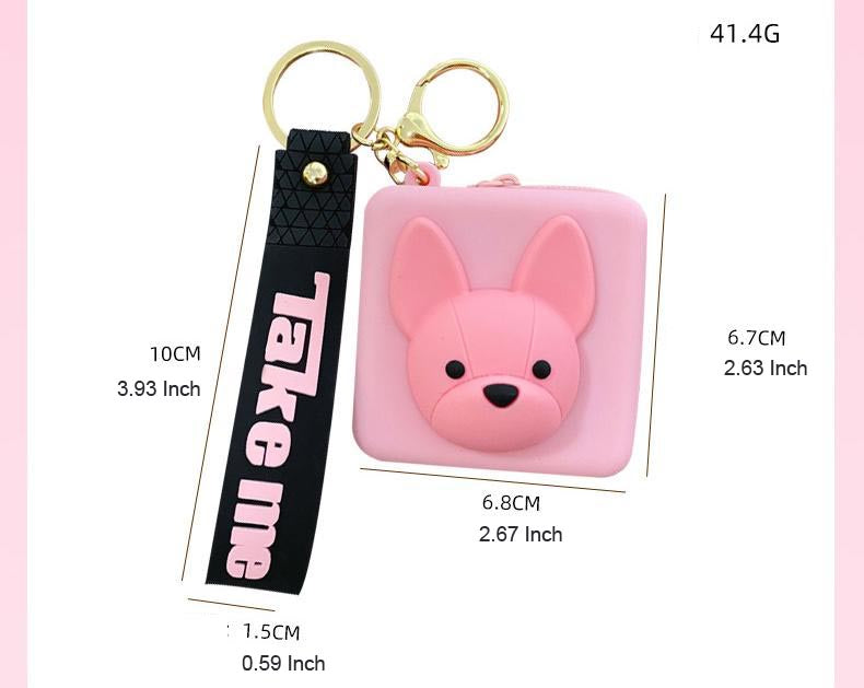 French Bulldog Rubber Keychain for Women for Frenchie Enthusiasts-fadou
