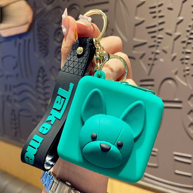 French Bulldog Rubber Keychain for Women for Frenchie Enthusiasts-fadou