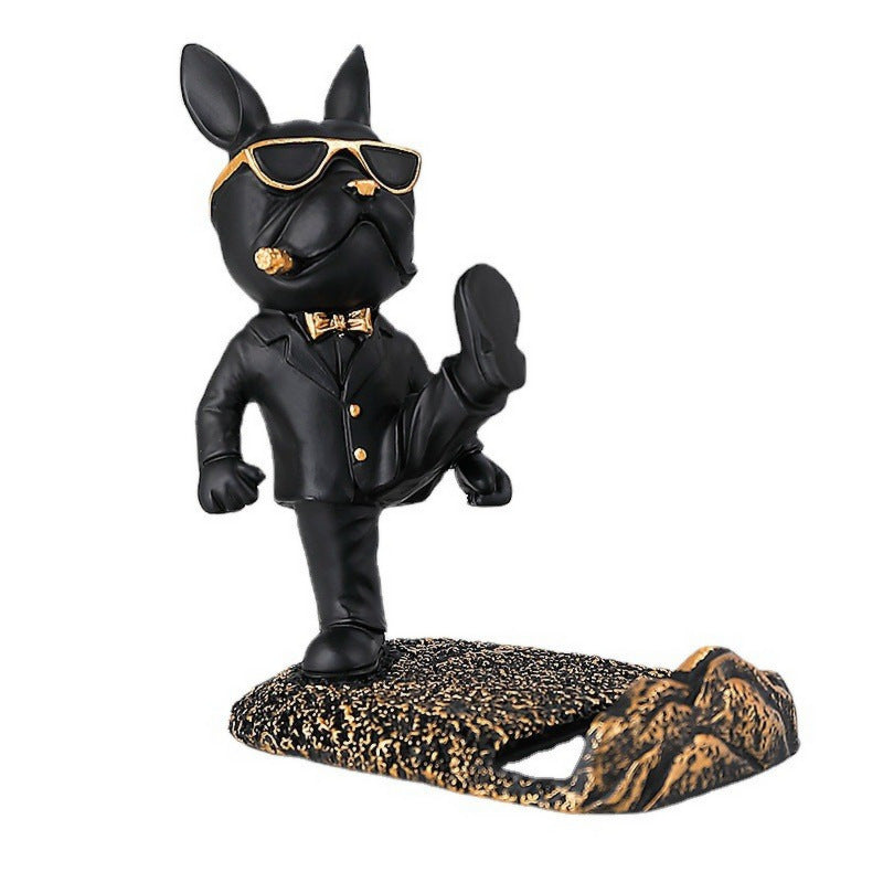 French Bulldog Figurines Mobile Phone Holder for Small Breeds-fadou