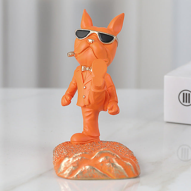 French Bulldog Figurines Mobile Phone Holder for Small Breeds-fadou