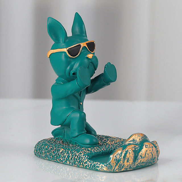 French Bulldog Figurines Mobile Phone Holder for Small Breeds-fadou