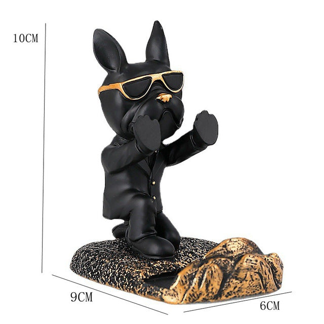 French Bulldog Figurines Mobile Phone Holder for Small Breeds-fadou