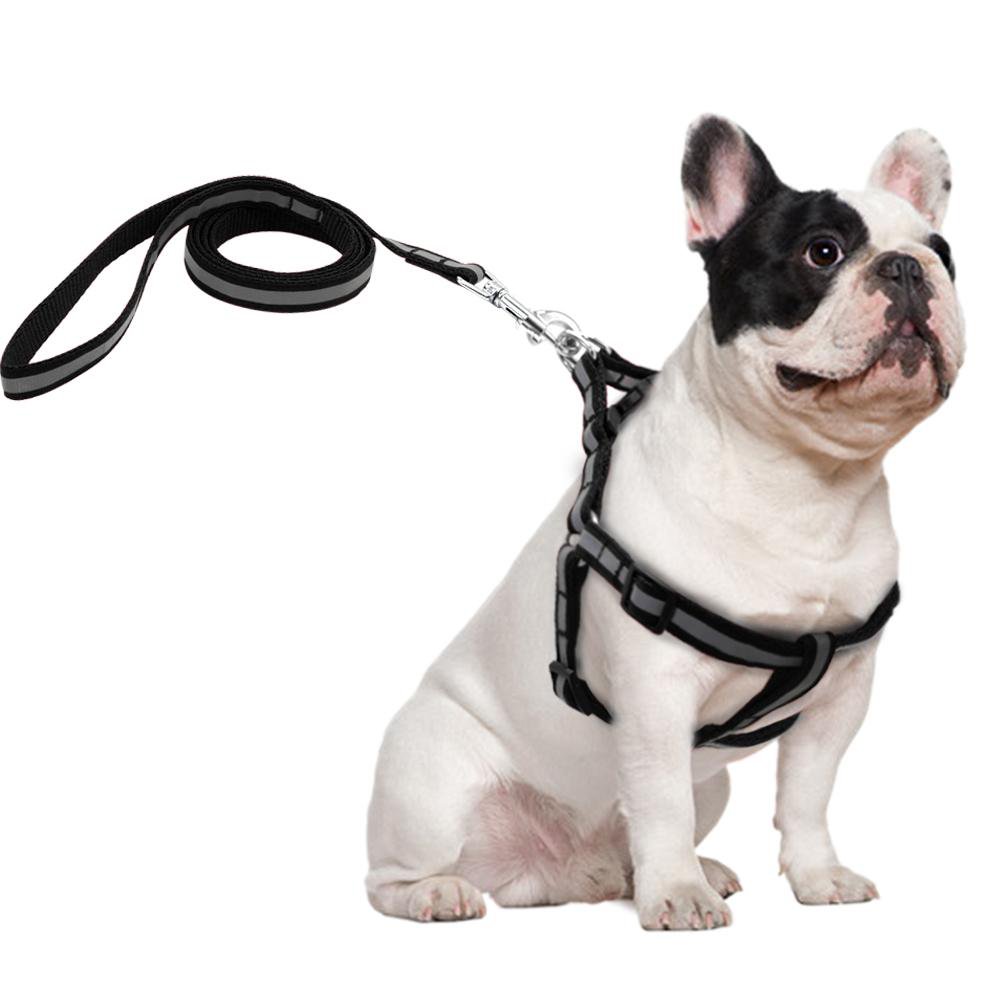 French Bulldog Reflective Walking Harness for Travel Comfort-fadou