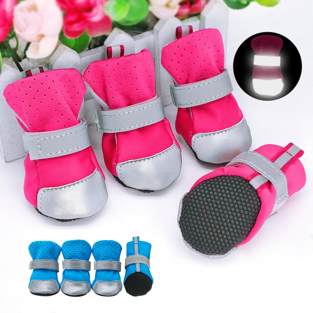 French Bulldog Reflective Leather Boots for Pet Parents-fadou