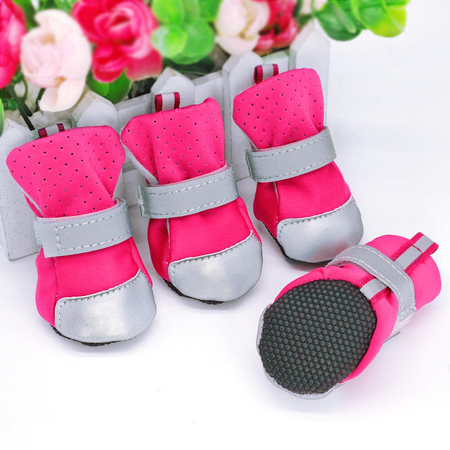 French Bulldog Reflective Leather Boots for Pet Parents-fadou