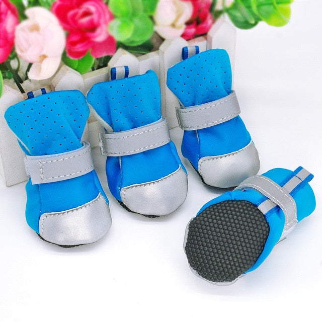 French Bulldog Reflective Leather Boots for Pet Parents-fadou