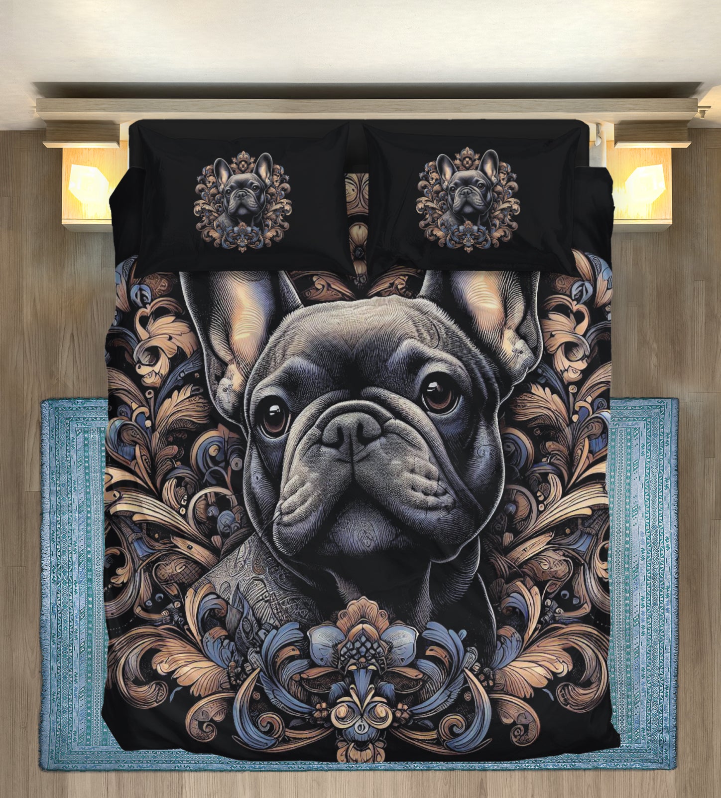 Lionel Frenchie Duvet Cover Set for Frenchie Enthusiasts-fadou