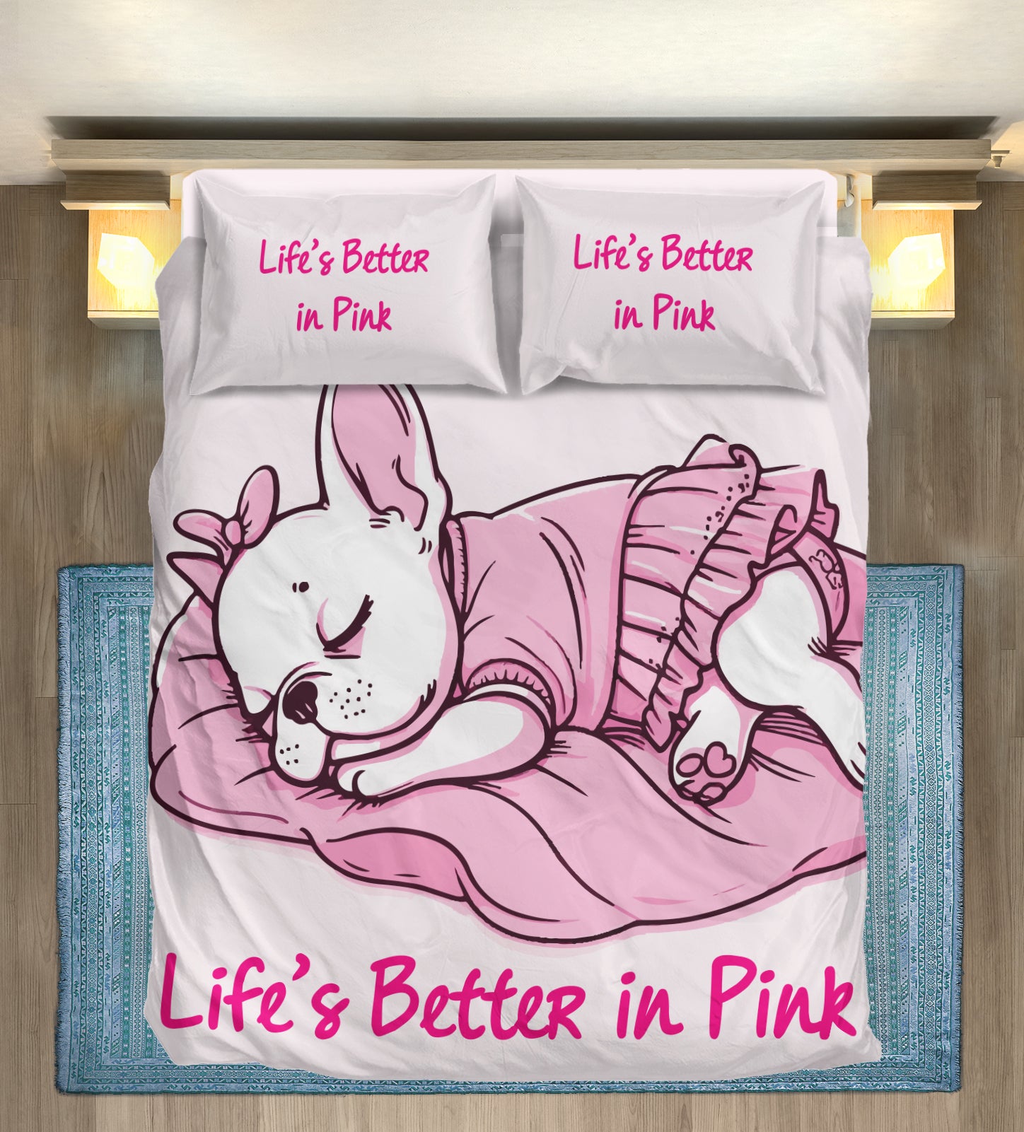 Cutie French Bulldog Duvet Cover Set for Dog Moms & Dads-fadou