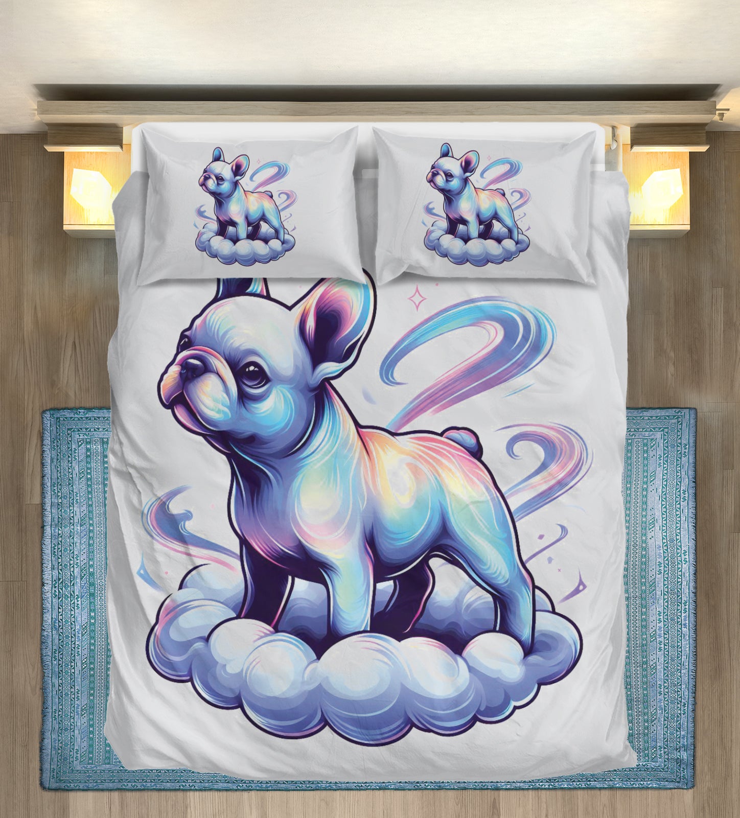 Noel French Bulldog Duvet Cover Set for Dog Moms & Dads-fadou