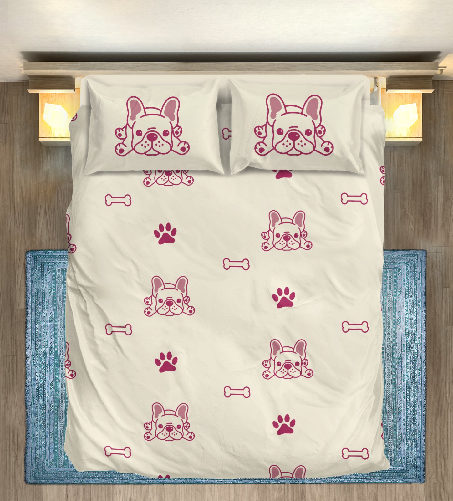 Milo French Bulldog Bed Linen Set for Frenchie Enthusiasts-fadou