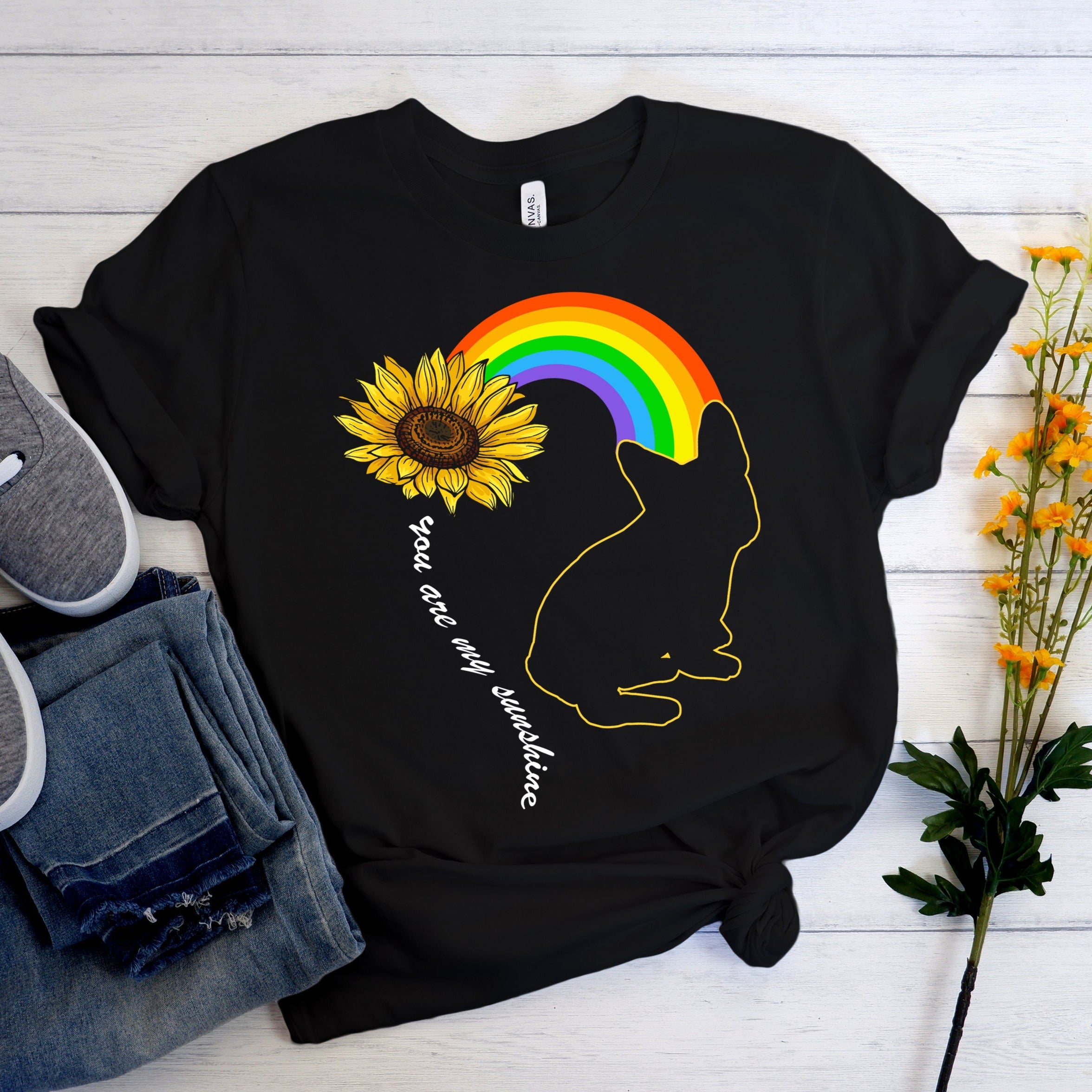 Rainbow French Bulldog Unisex Shirt for Dog Moms & Dads-fadou