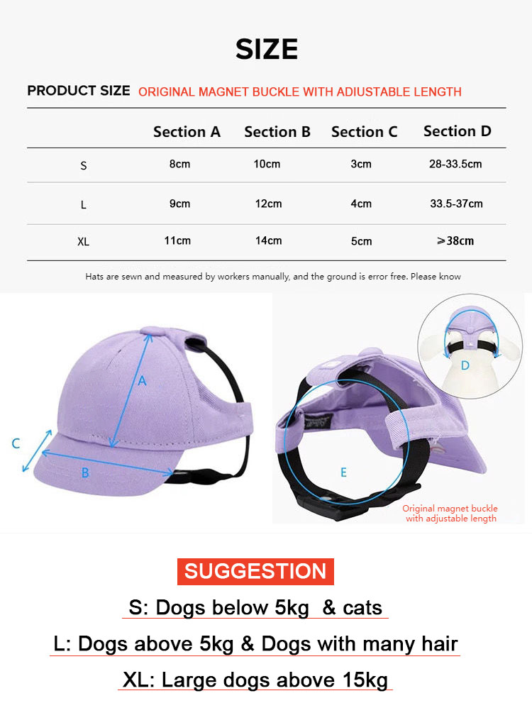 French Bulldog Stylish Sun Headwear for Flat-Face Breeds-fadou