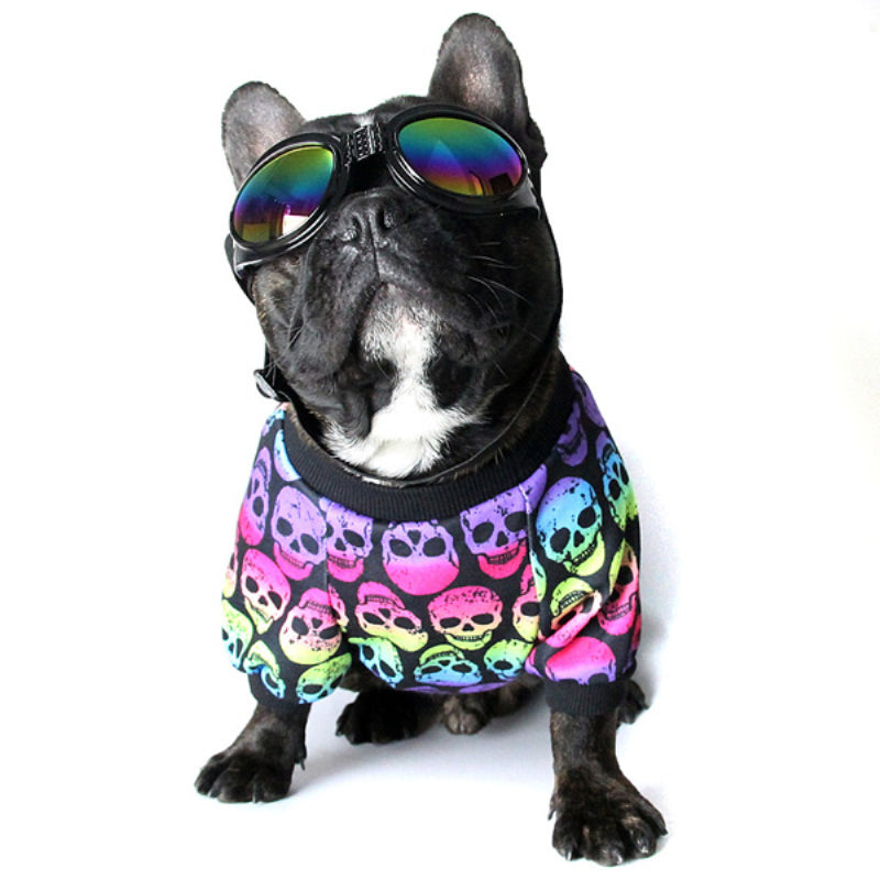 Skull French Bulldog Cotton Tee for Brachycephalic Dogs-fadou