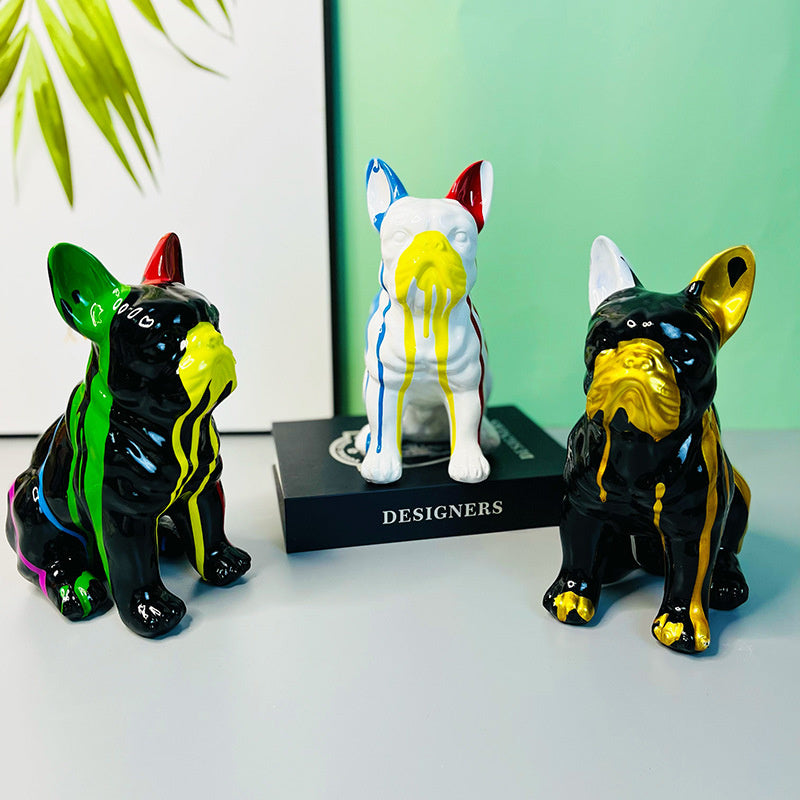 French Bulldog Sitting Statue Charming Living Room Decor for Pet Parents-fadou