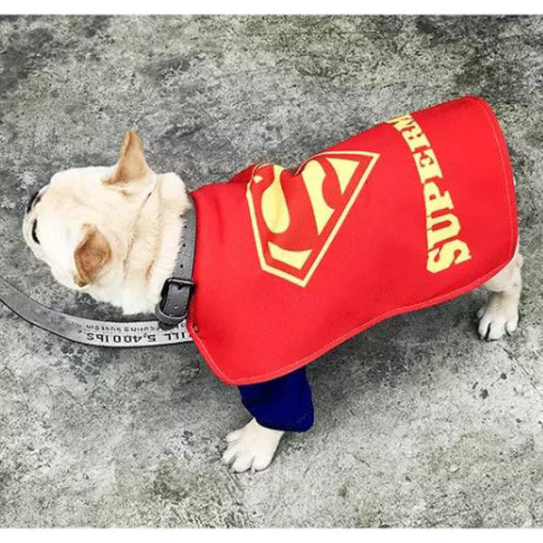 French Bulldog SuperFrenchie Cosplay Clothes for Outdoor Adventures-fadou