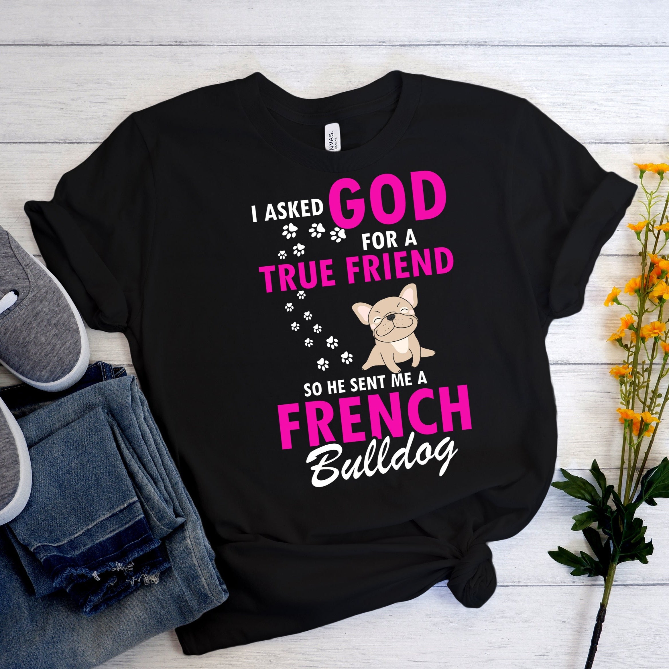 True Friend - Frenchie Unisex T-Shirt for Dog Moms & Dads-fadou