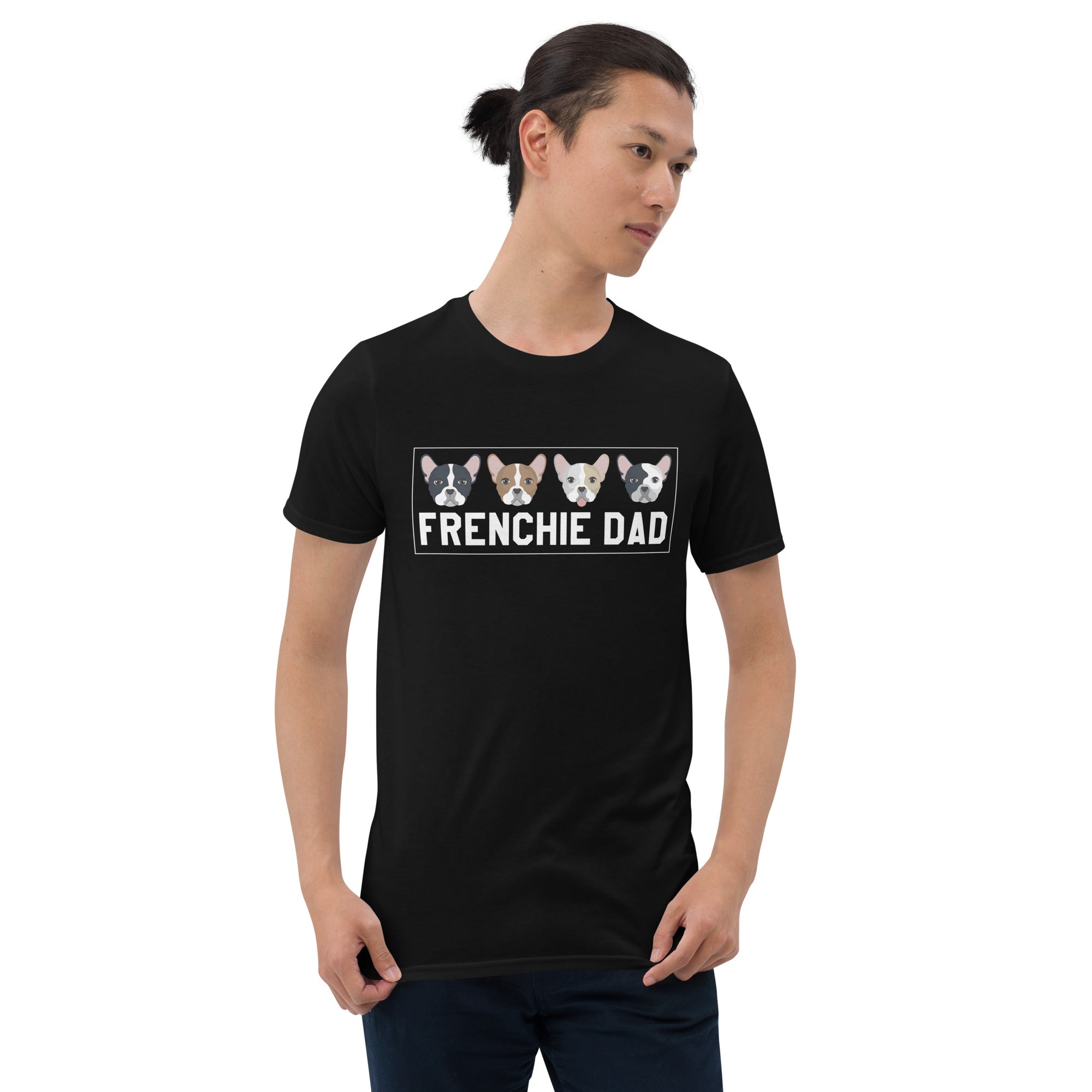 Dad French Bulldog Graphic Tee for Frenchie Enthusiasts-fadou