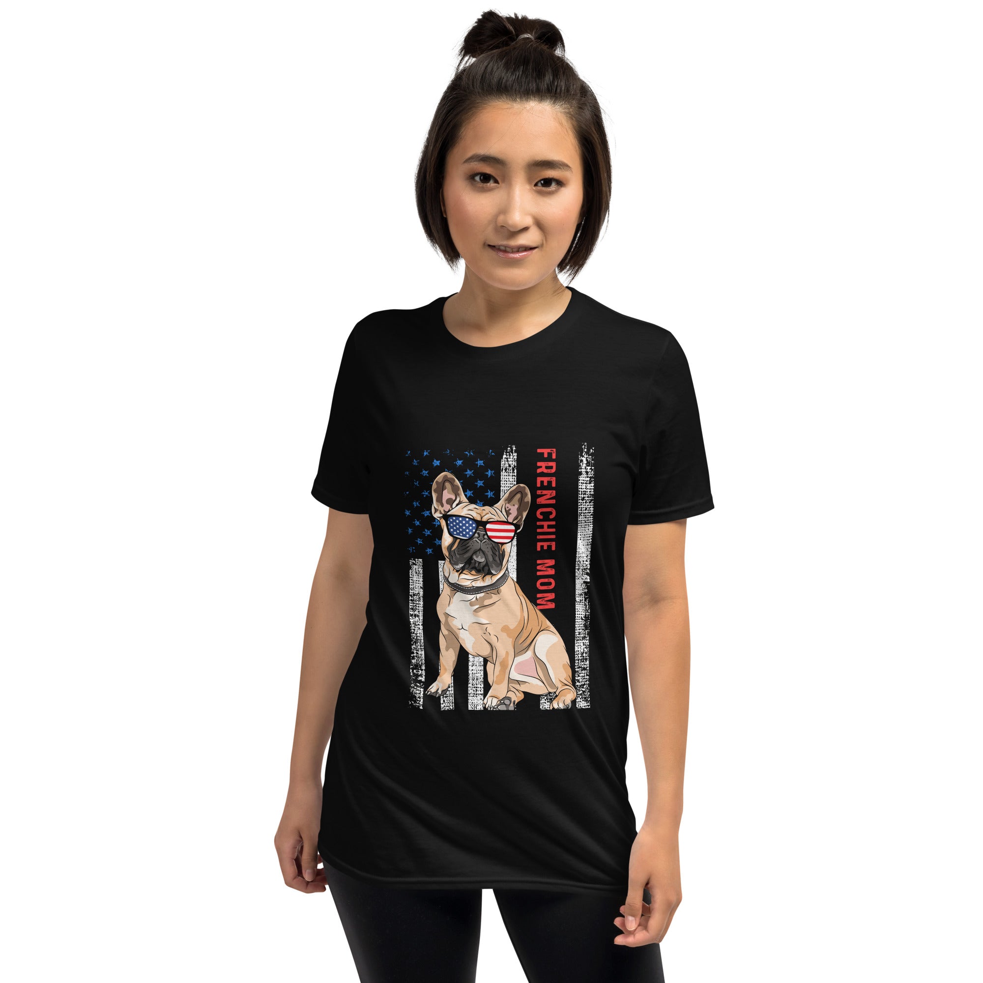Momgram French Bulldog Cotton T-Shirt for Everyday Wear-fadou