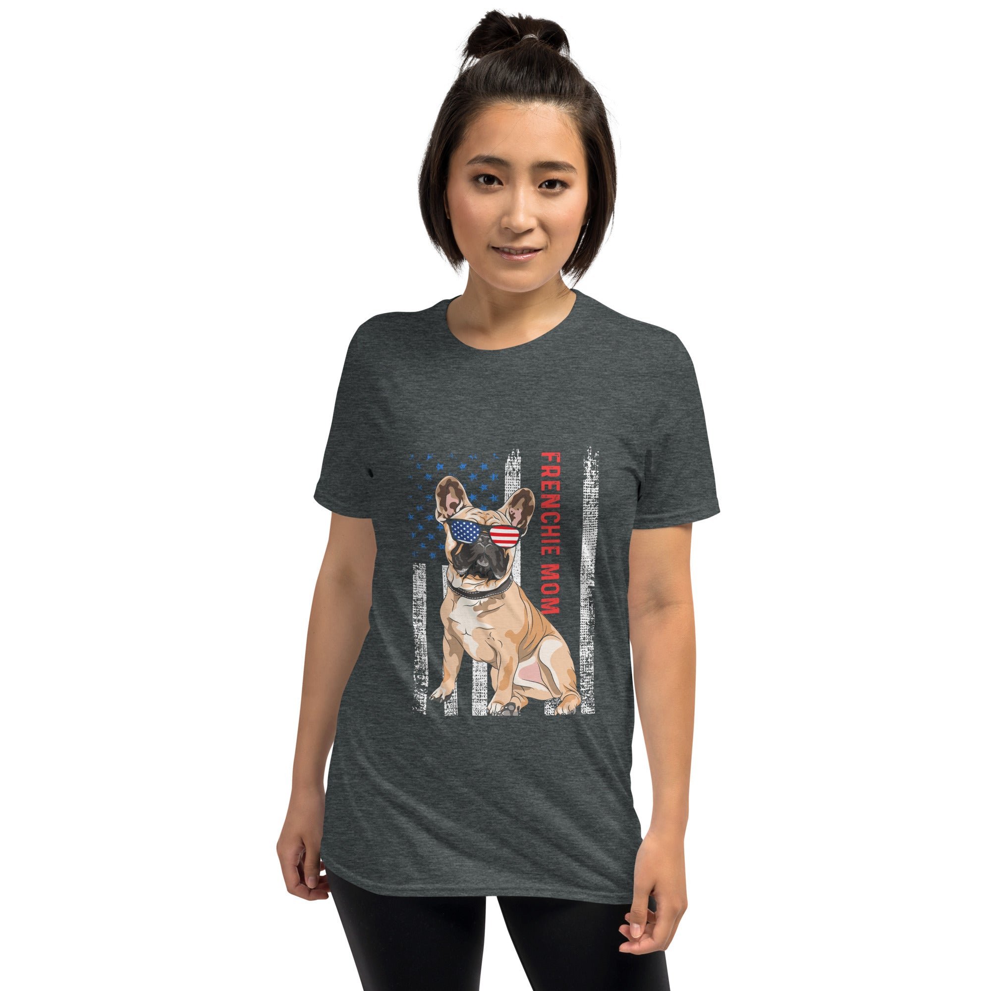Momgram French Bulldog Cotton T-Shirt for Everyday Wear-fadou