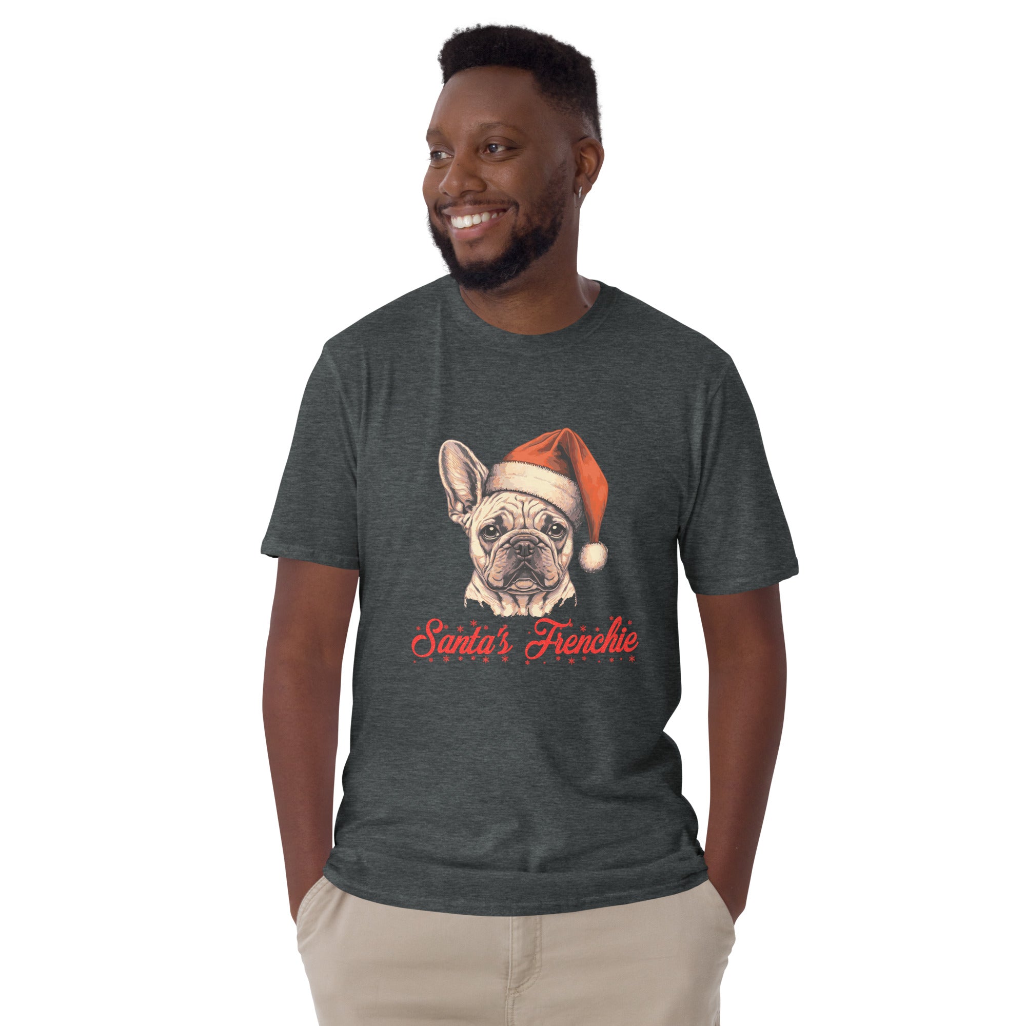 Santa's Frenchie - Unisex T-Shirt for Dog Lovers and Owners-fadou