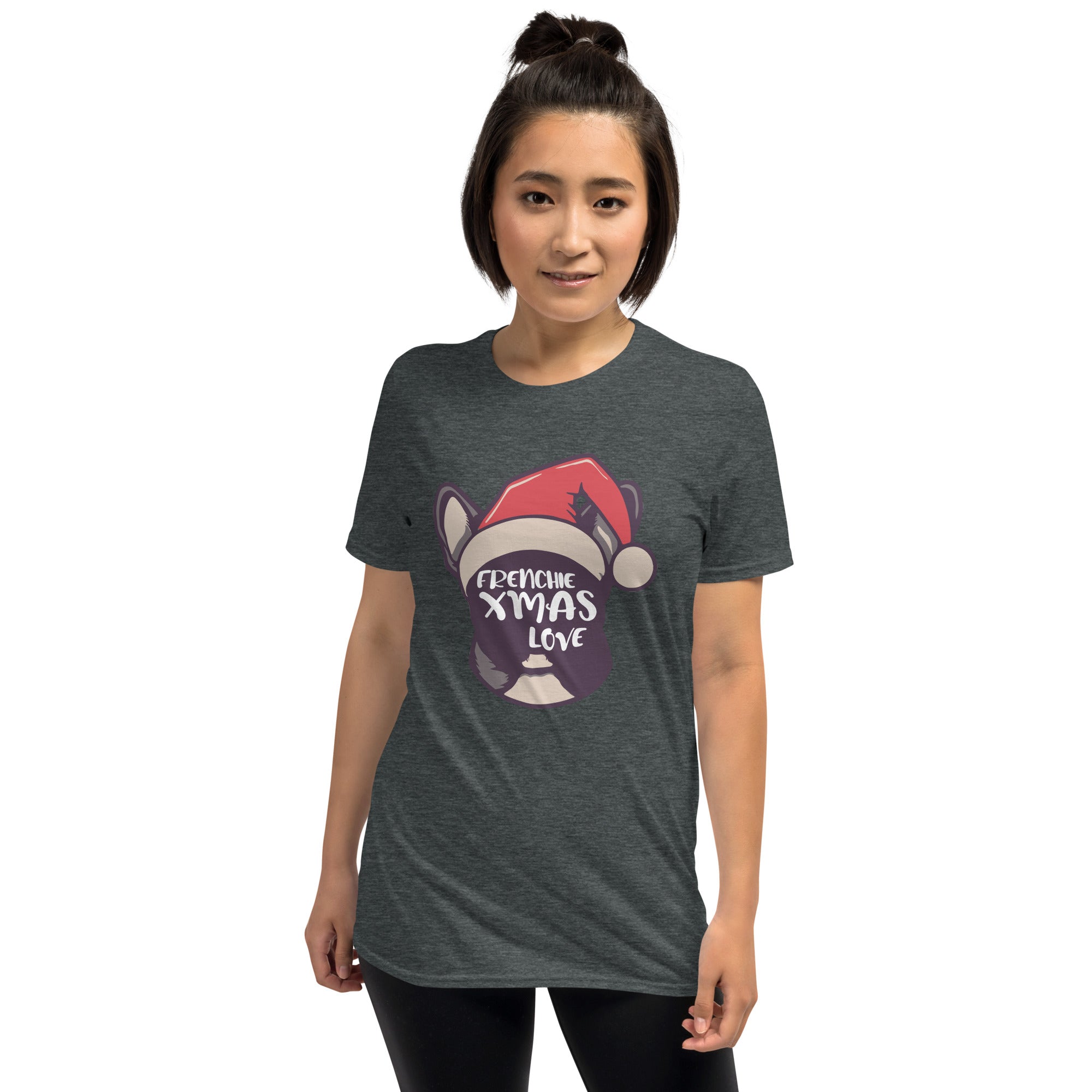 Xmas French Bulldog Cotton T-Shirt for Frenchie Enthusiasts-fadou