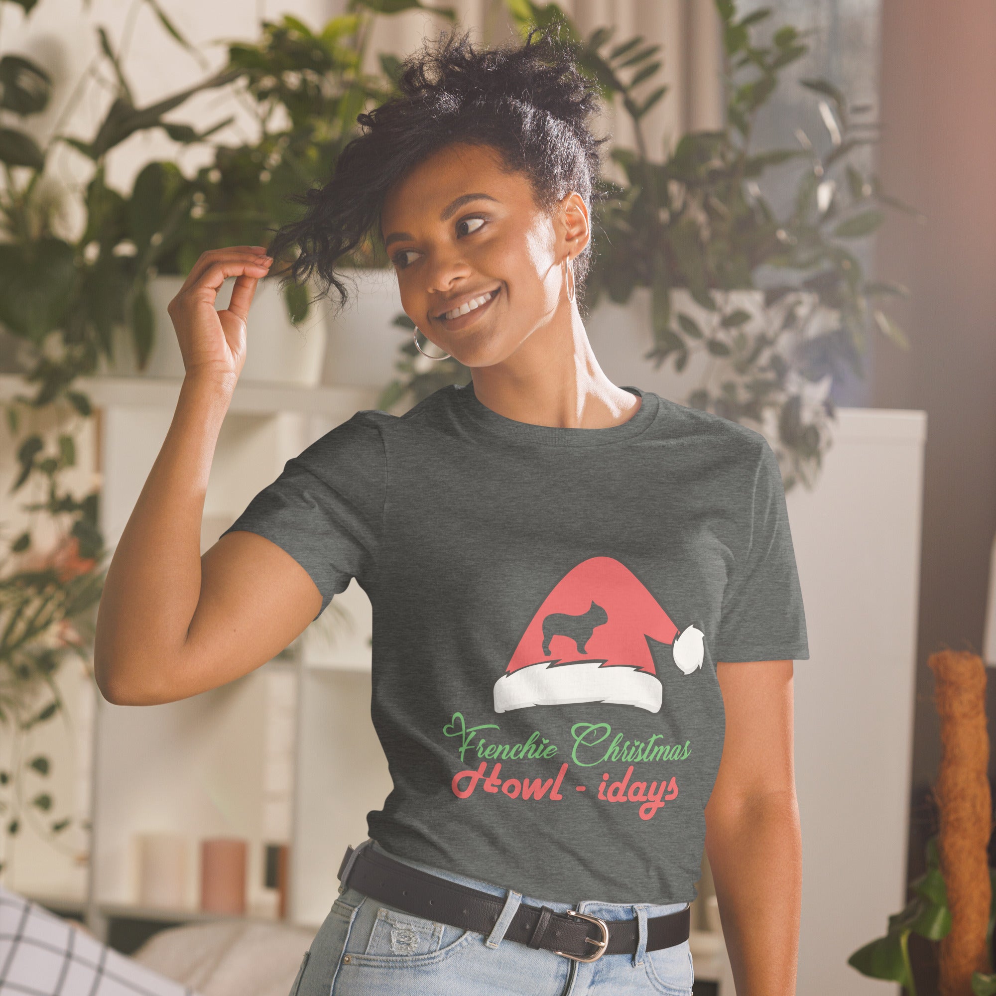Christmas Christmas Cotton T-Shirt for Frenchie Enthusiasts-fadou