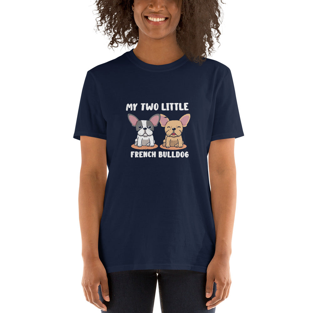 2 Frenchies - Short-Sleeve Unisex T-Shirt for Frenchie Fans-fadou
