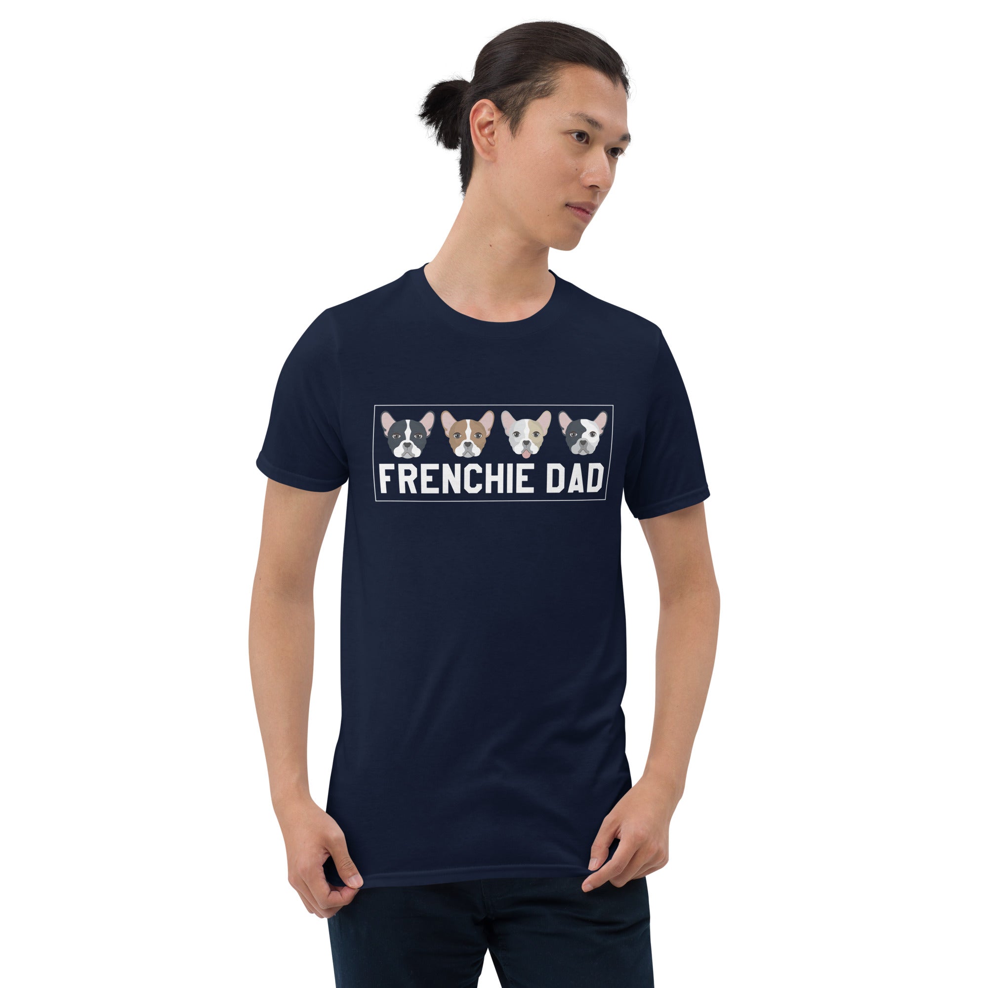 Dad French Bulldog Graphic Tee for Frenchie Enthusiasts-fadou