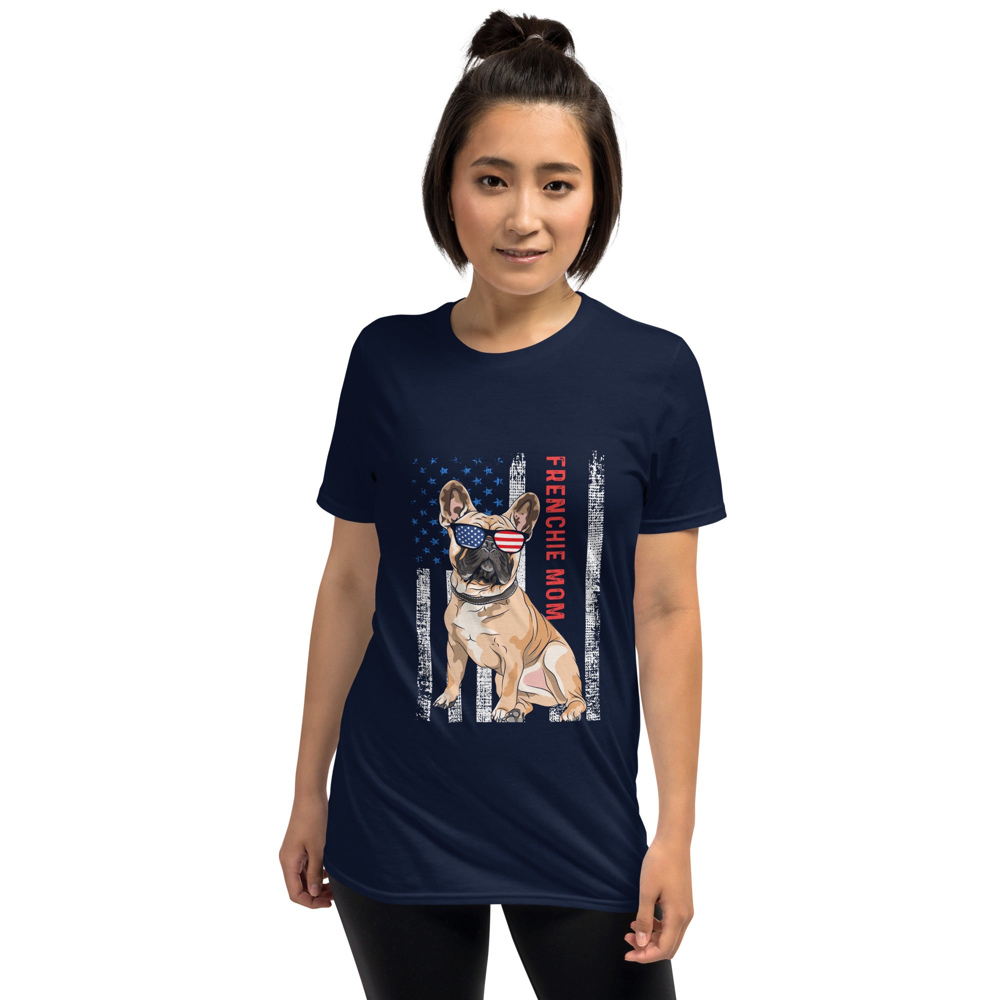 Momgram French Bulldog Cotton T-Shirt for Everyday Wear-fadou