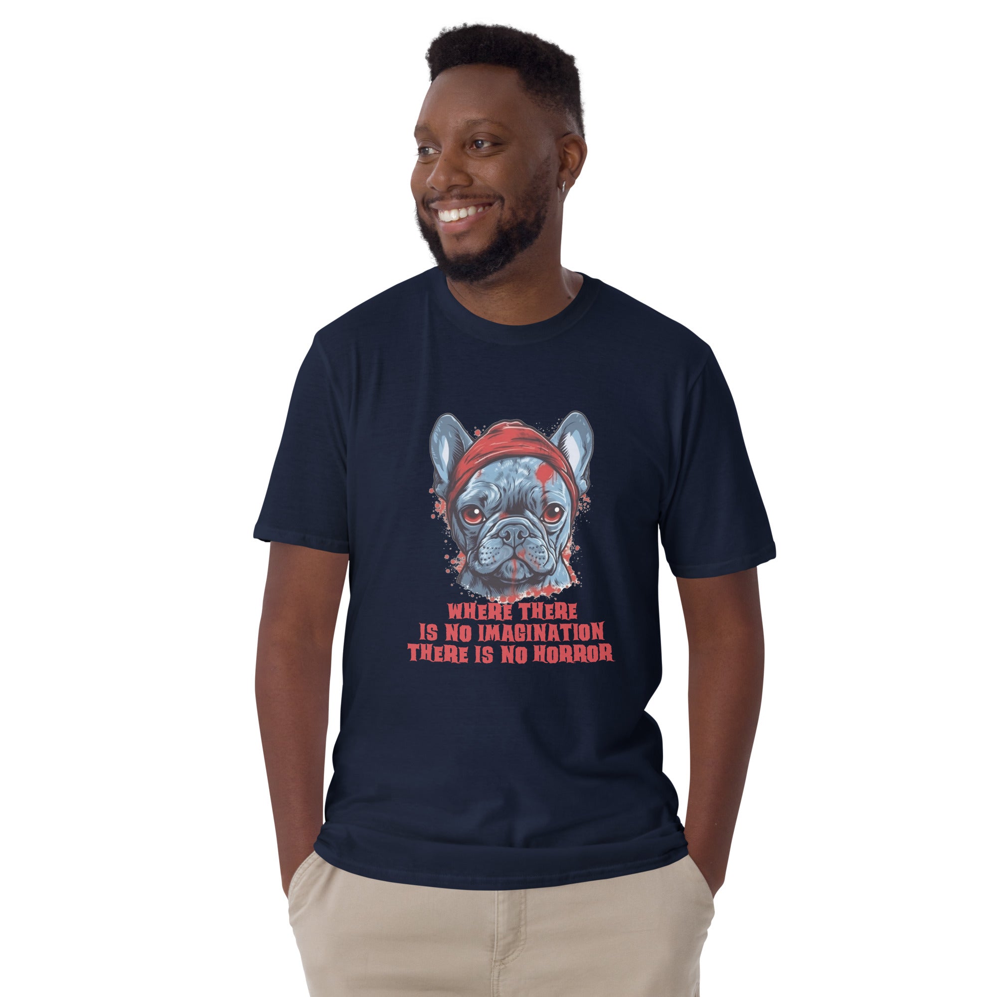 Spooky French Bulldog Cotton T-Shirt for Bulldog Owners-fadou
