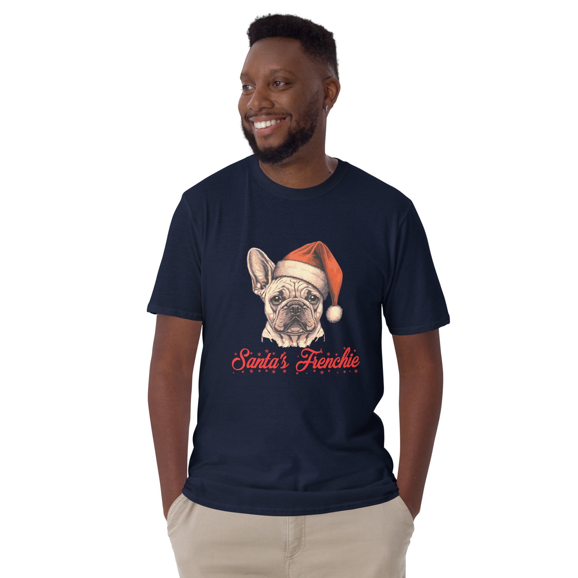 Santa's Frenchie - Unisex T-Shirt for Dog Lovers and Owners-fadou