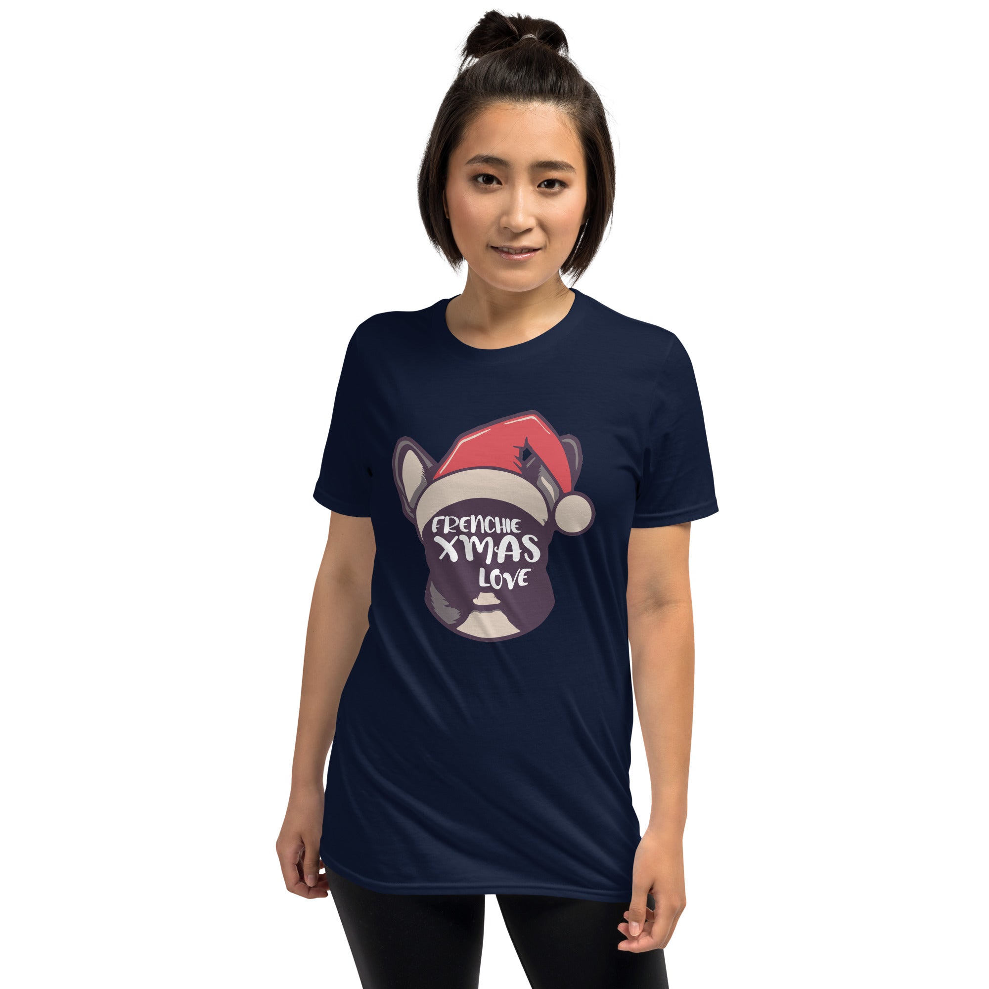 Xmas French Bulldog Cotton T-Shirt for Frenchie Enthusiasts-fadou
