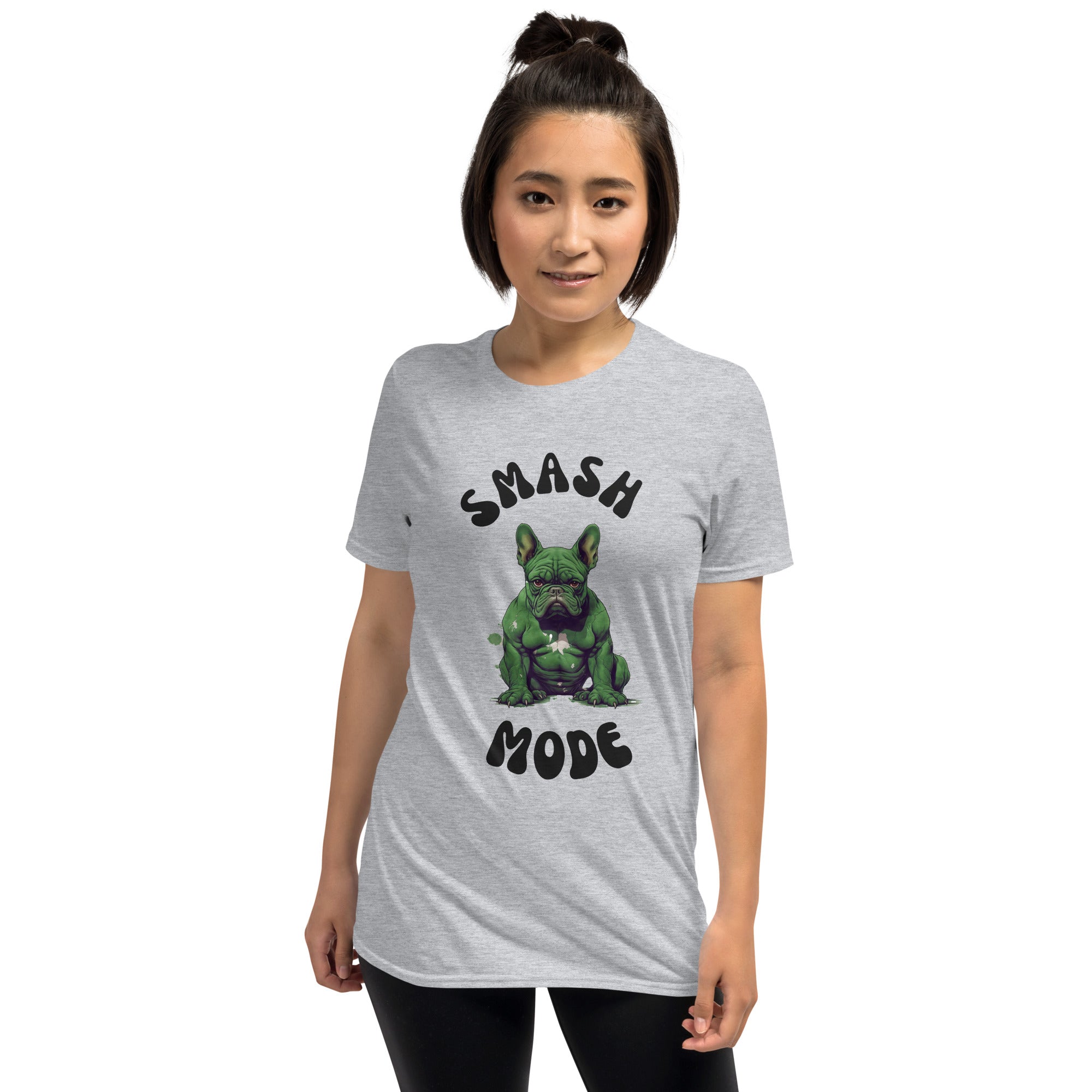 Smash French Bulldog Cotton T-Shirt for Frenchie Enthusiasts-fadou