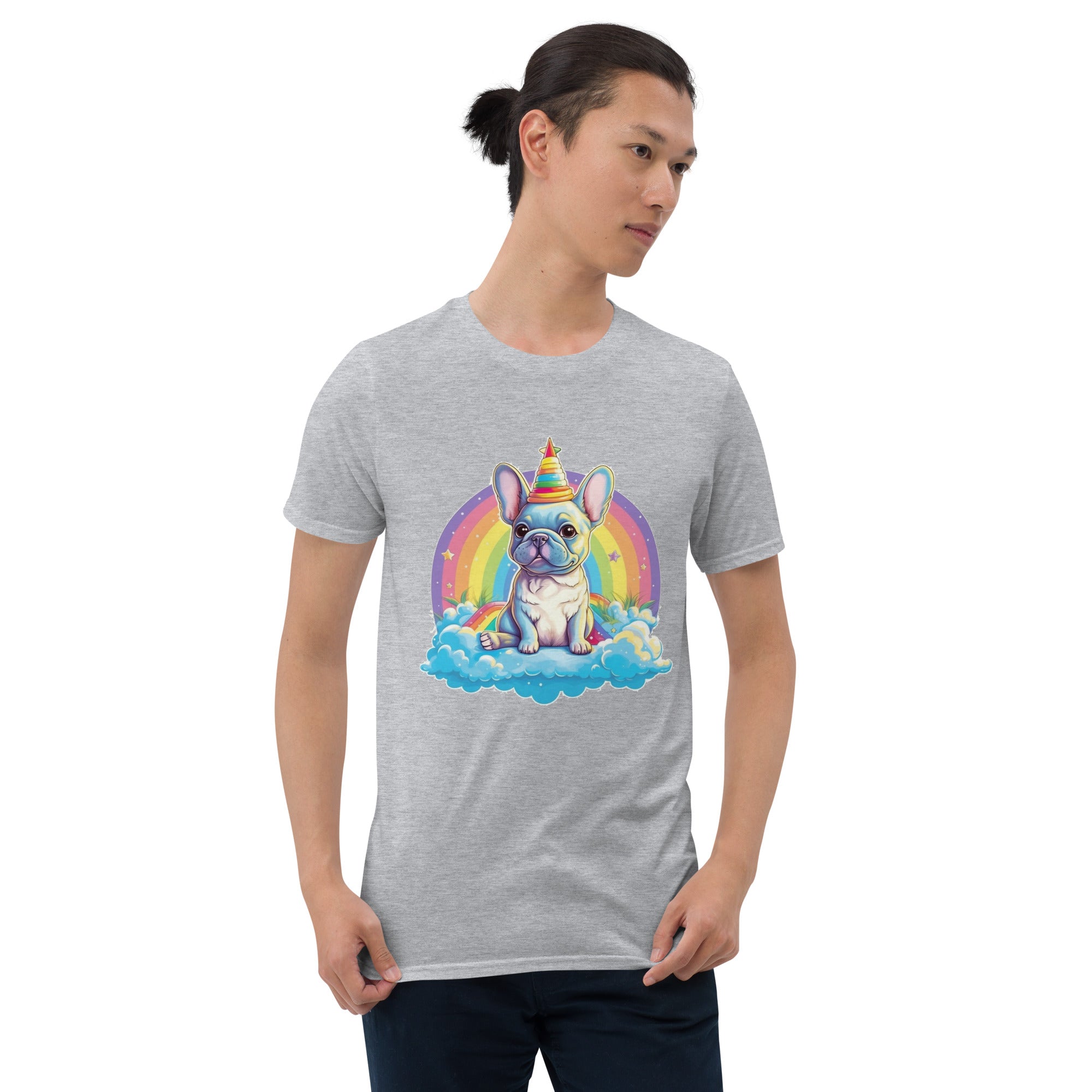 Unicorn Frenchie Cotton T-Shirt for Frenchie Enthusiasts-fadou