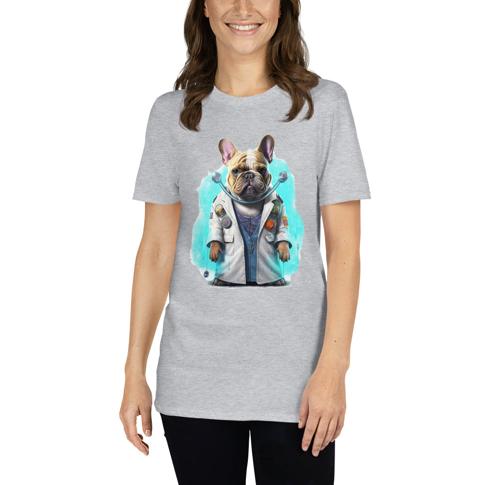 Medico French Bulldog Dog Lover Tee for Frenchie Enthusiasts-fadou