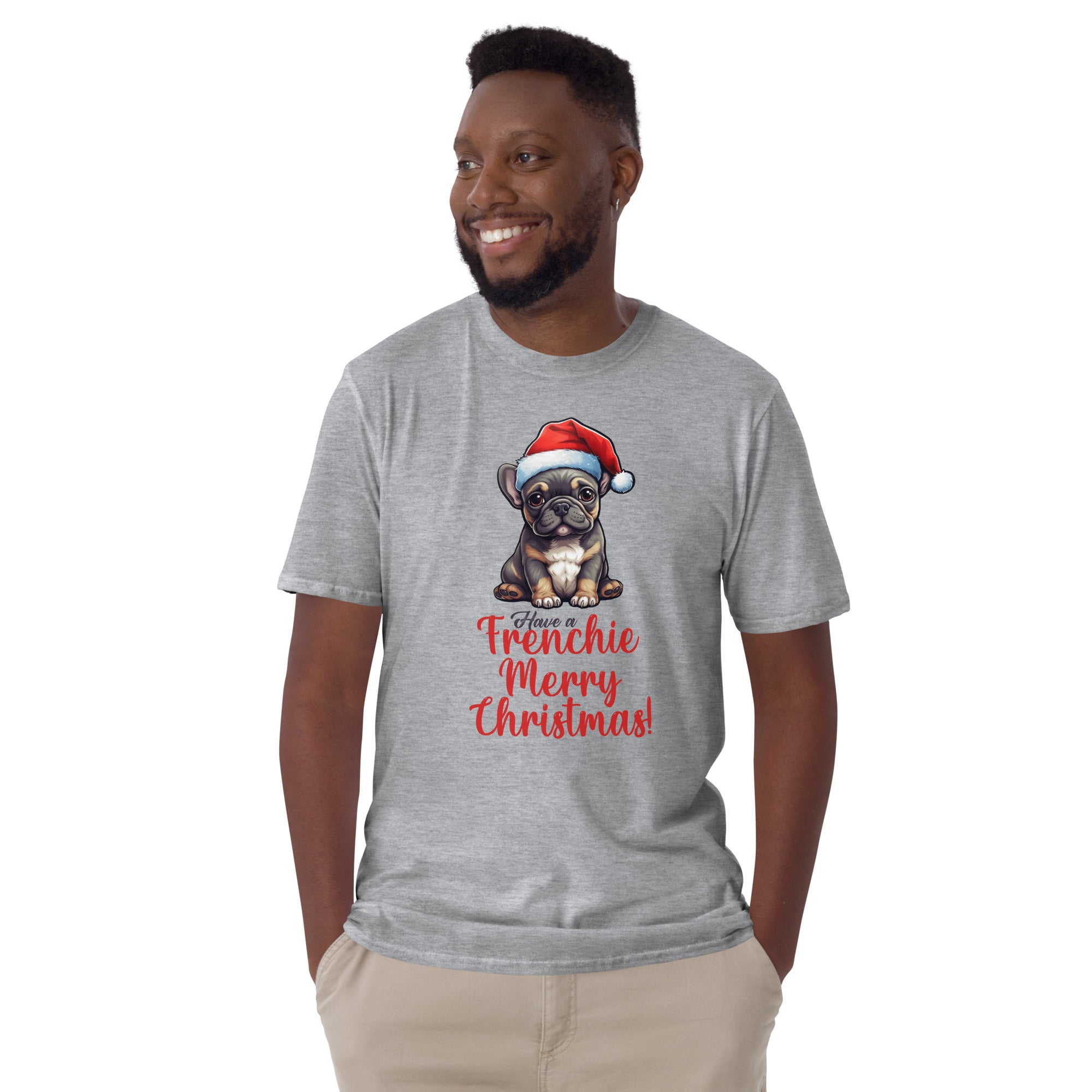 Frenchie Christmas Graphic Tee for Frenchie Enthusiasts-fadou