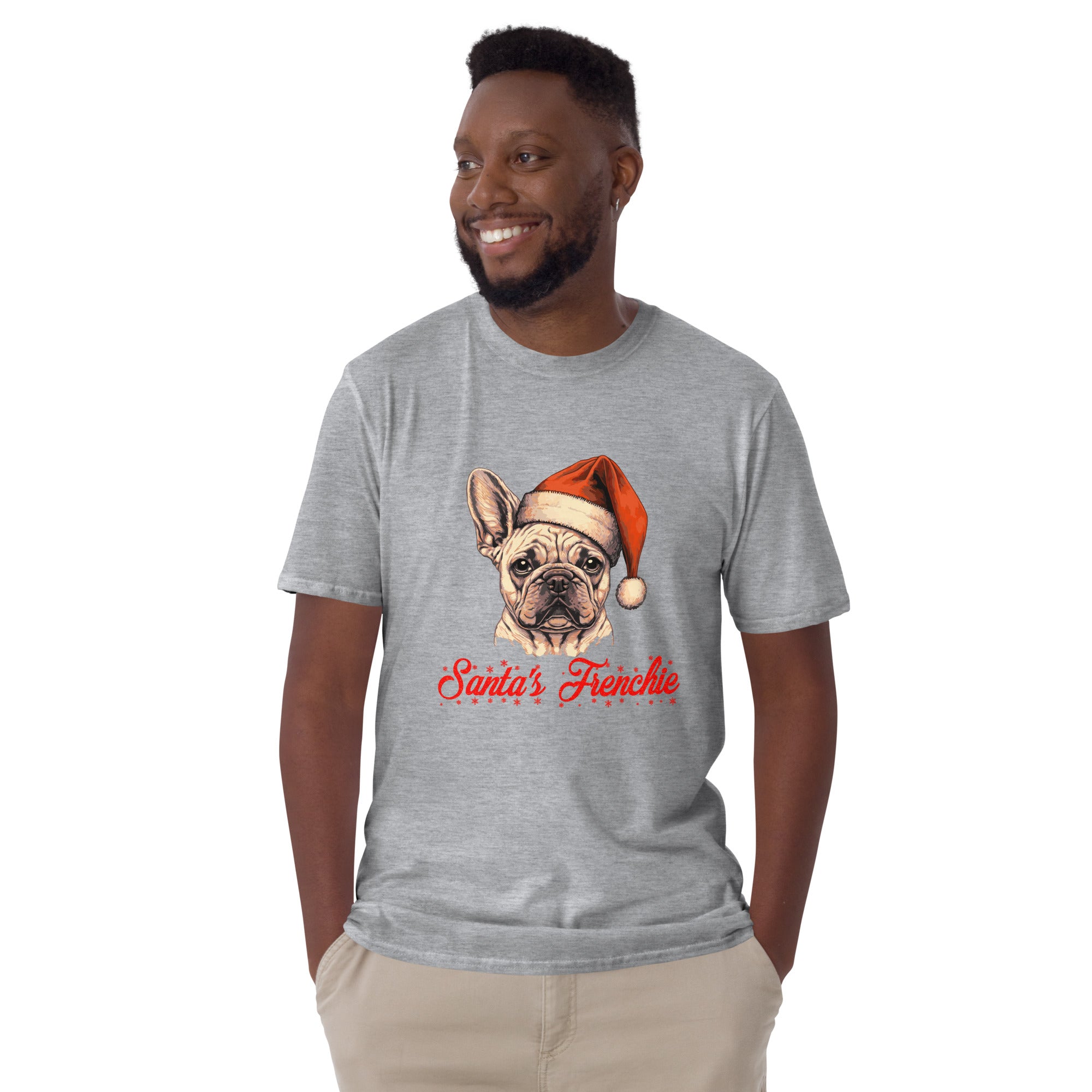 Santa's Frenchie - Unisex T-Shirt for Dog Lovers and Owners-fadou