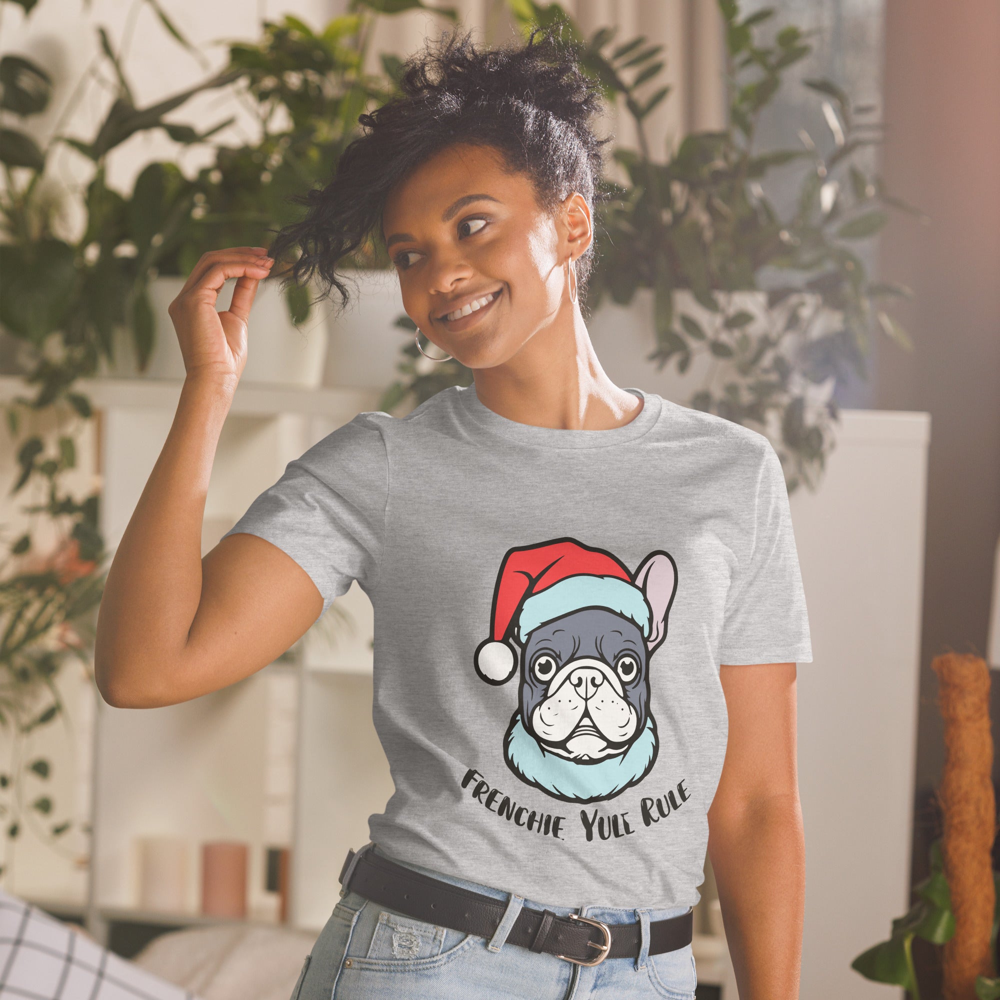 Yule French Bulldog Dog Lover Tee for Frenchie Enthusiasts-fadou