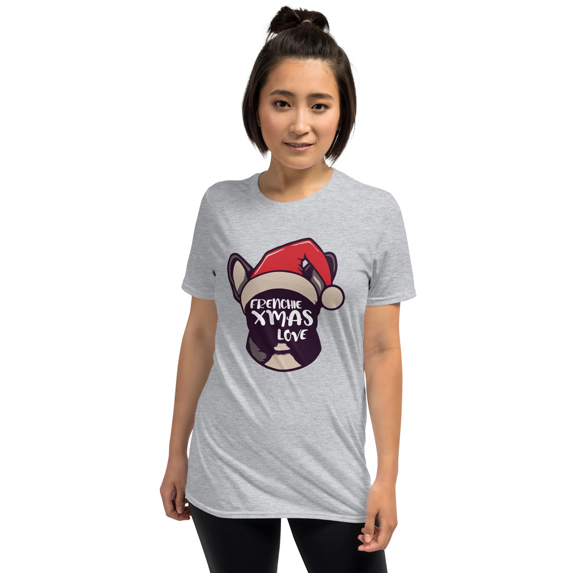 Xmas French Bulldog Cotton T-Shirt for Frenchie Enthusiasts-fadou