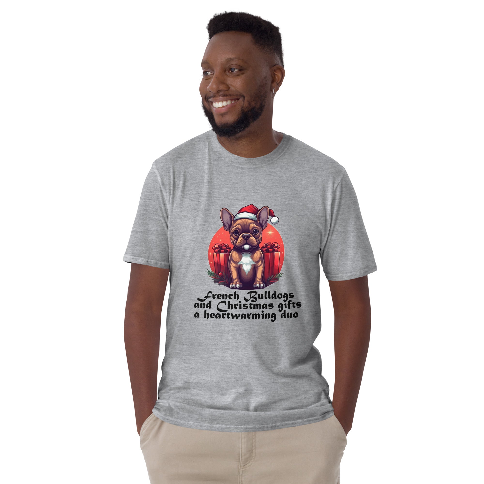 French Bulldog Christmas Cotton T-Shirt for Dog Park Days-fadou