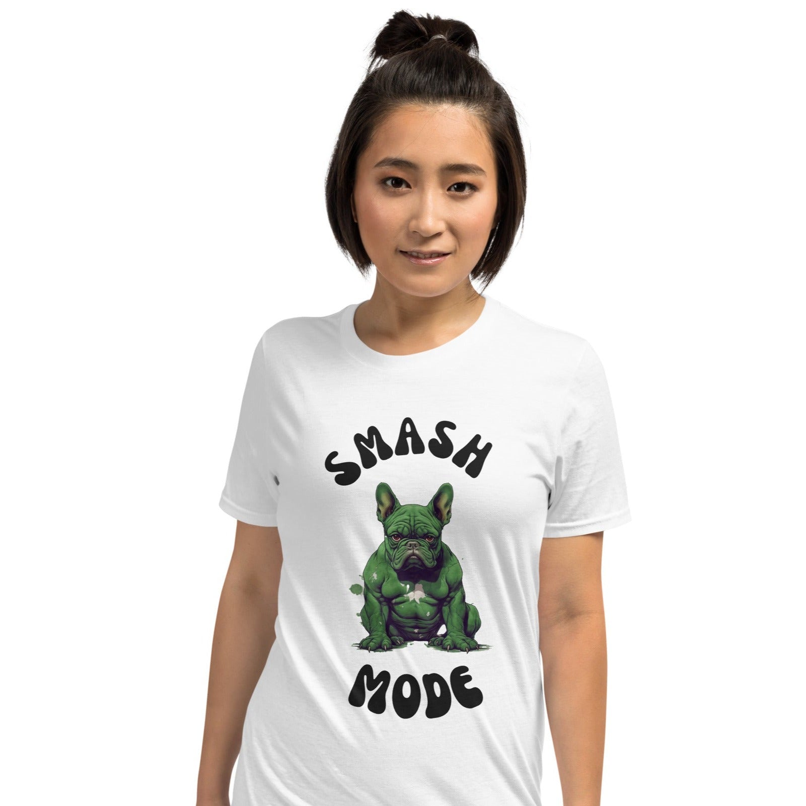Smash French Bulldog Cotton T-Shirt for Frenchie Enthusiasts-fadou