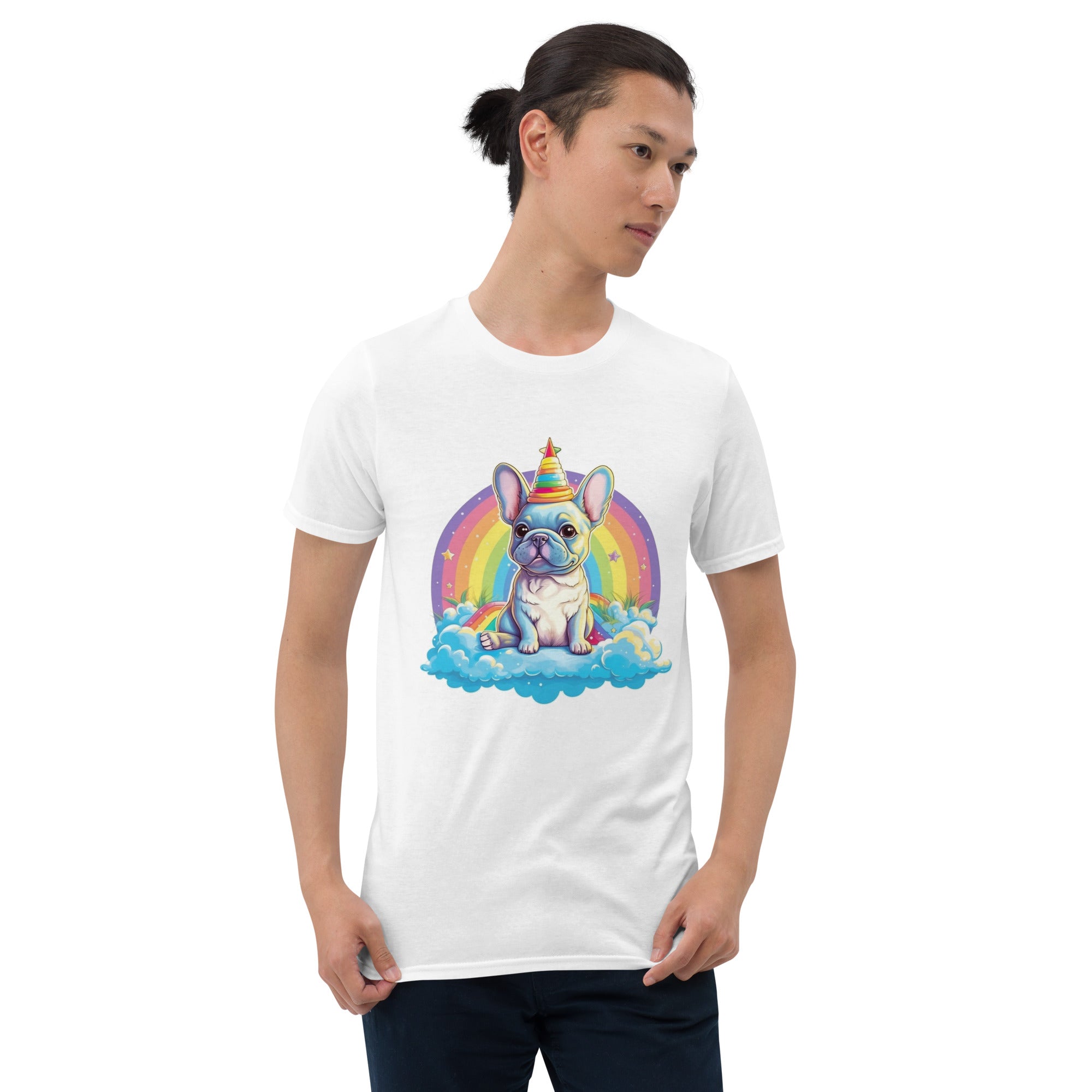 Unicorn Frenchie Cotton T-Shirt for Frenchie Enthusiasts-fadou