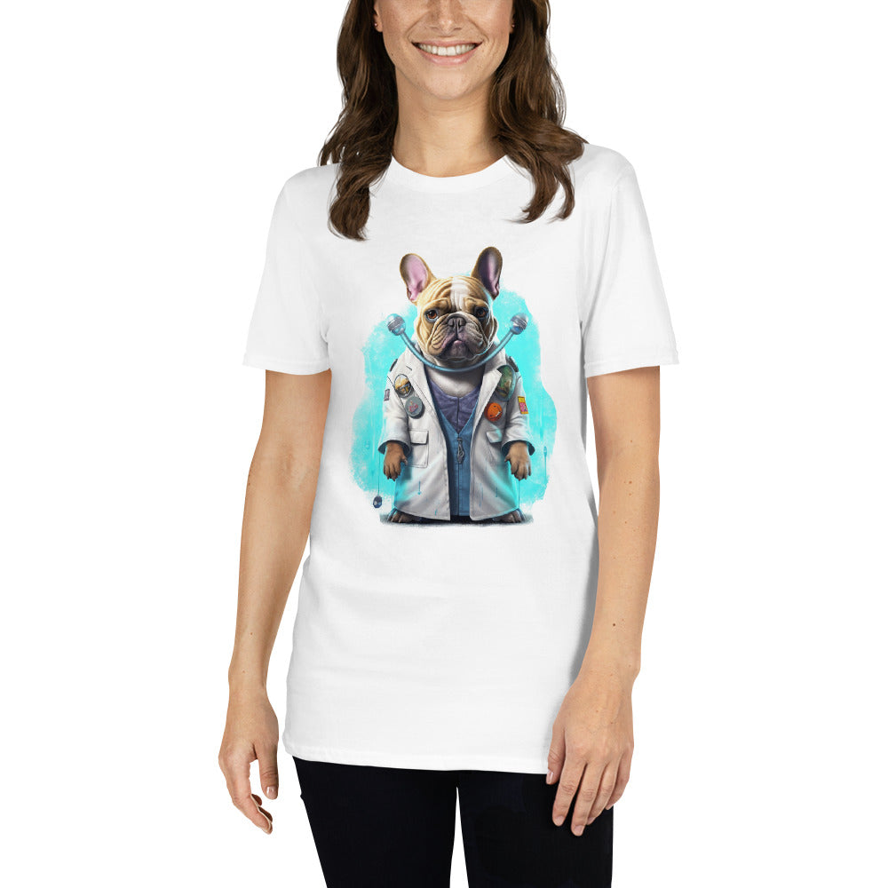 Medico French Bulldog Dog Lover Tee for Frenchie Enthusiasts-fadou