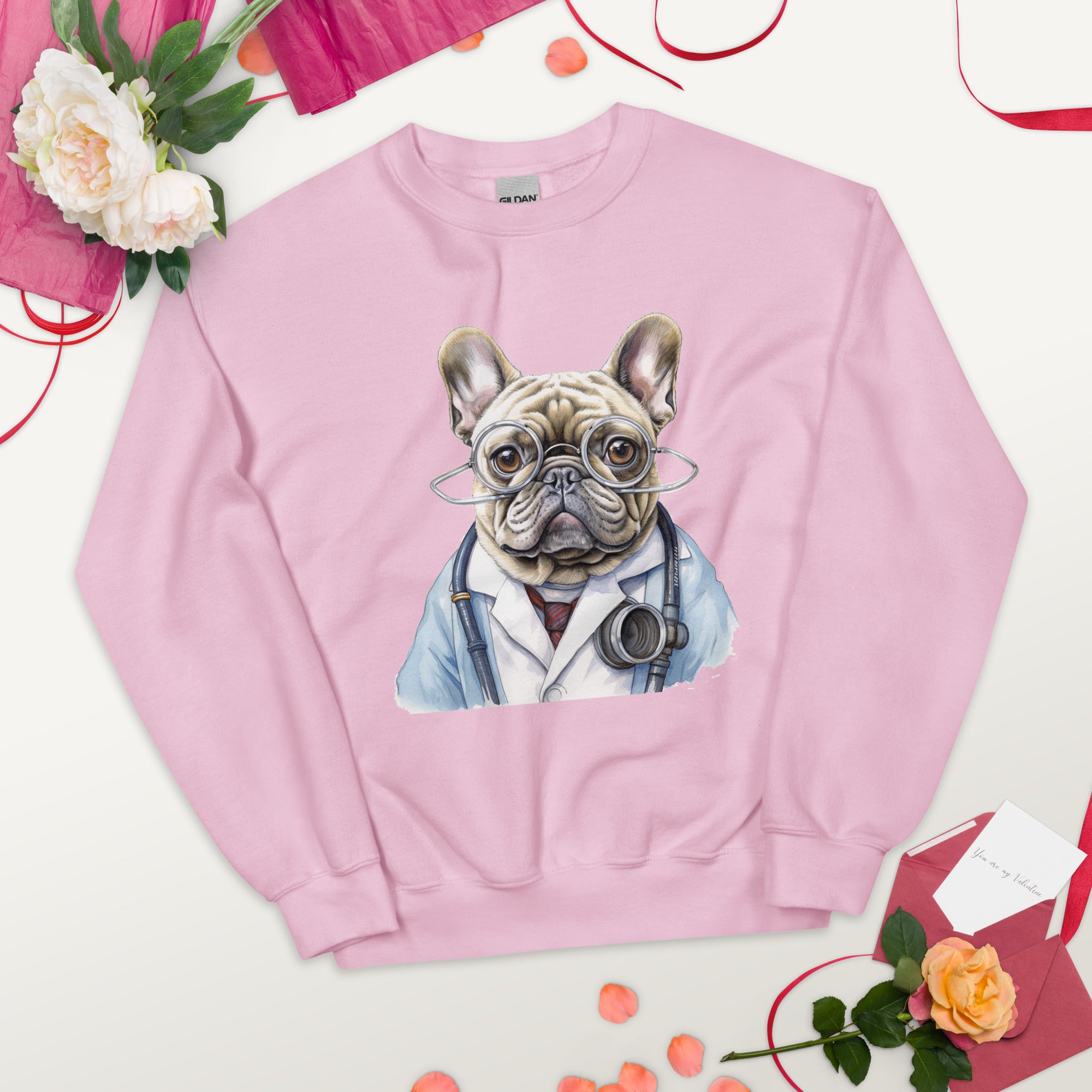 Doctor French Bulldog Fleece Hoodie for Flat-Face Breeds-fadou