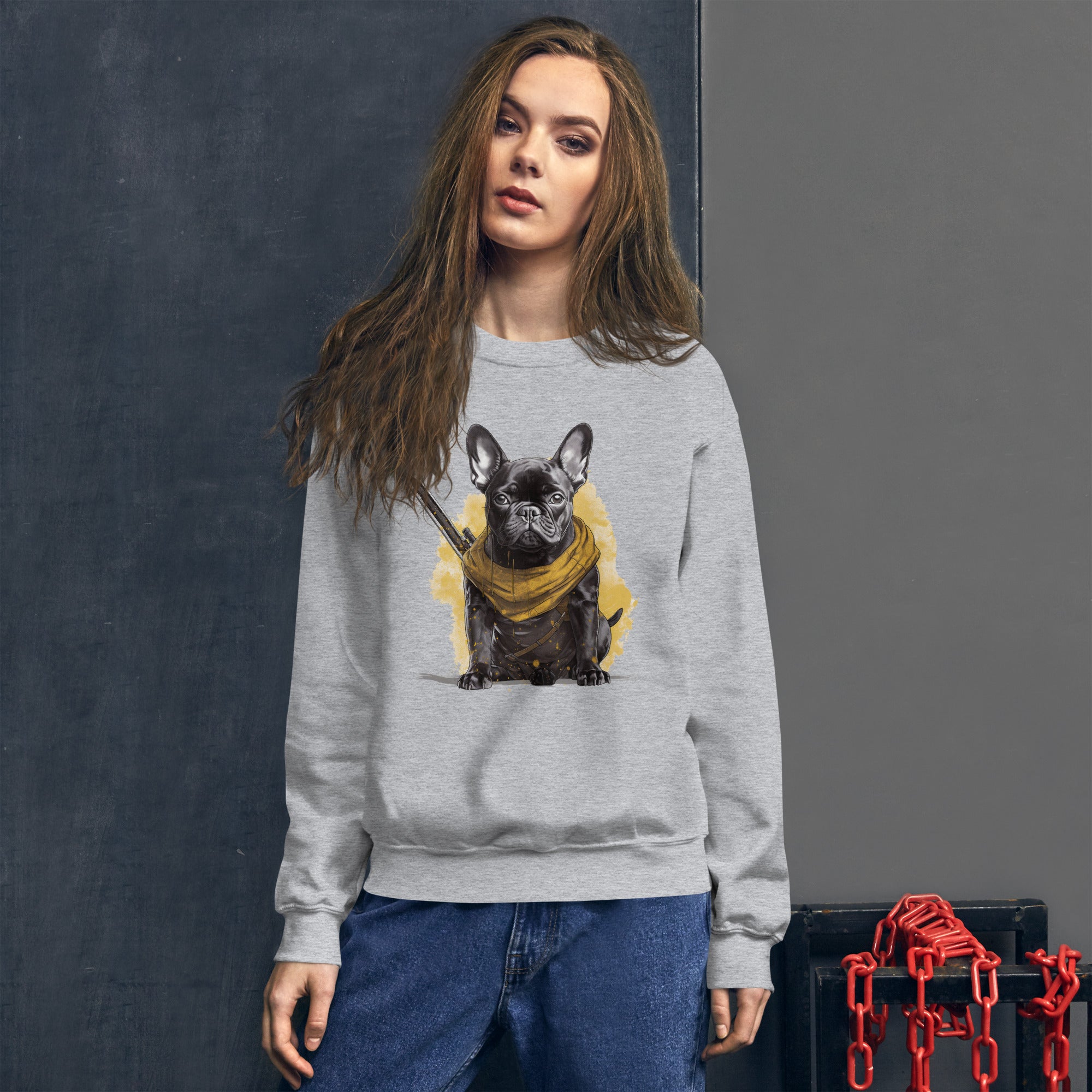Frenchie Passion Unisex Sweatshirt: Chic and Cozy for French Bulldogs-fadou