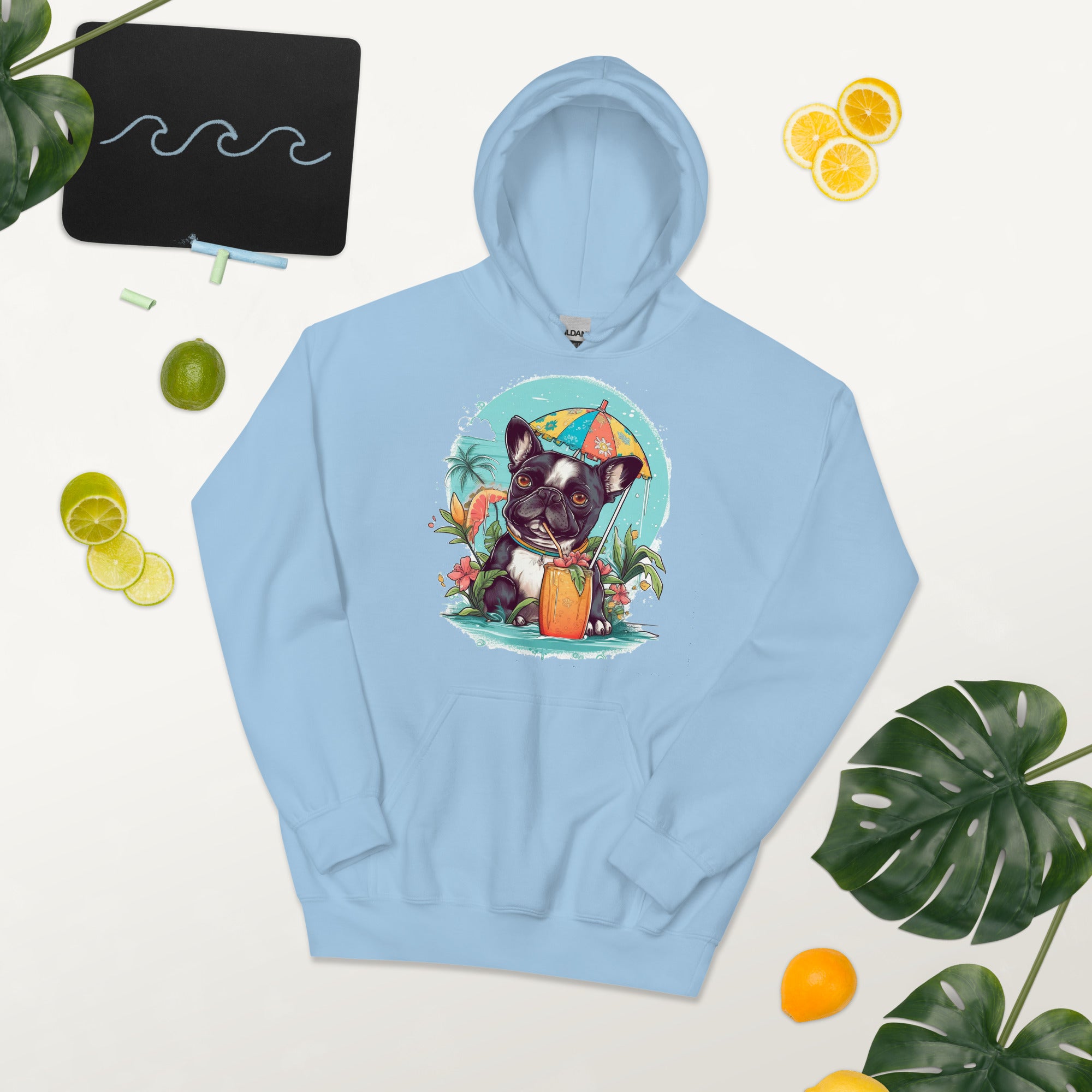 French Bulldog Trendy Fleece Hoodie for Flat-Face Breeds-fadou